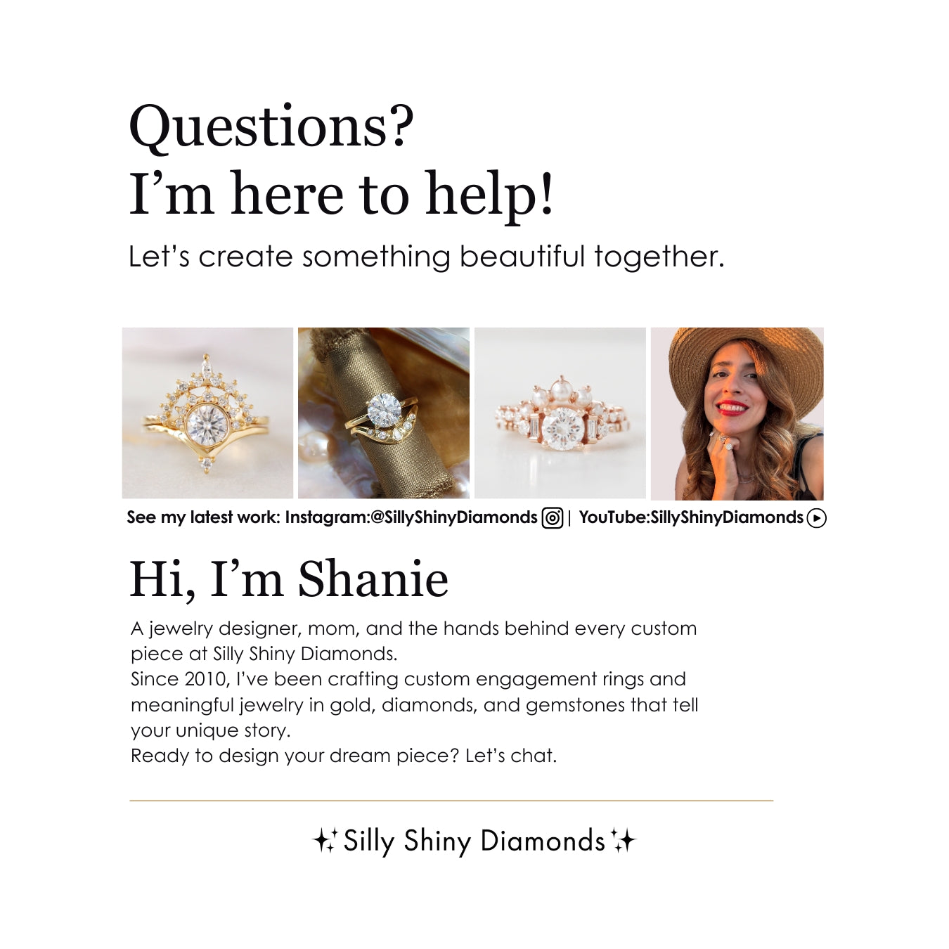 Classic Round Diamond Halo Engagement Ring With Curved Wedding Band, Bridal Ring Set - "Lady" & "Ally V"