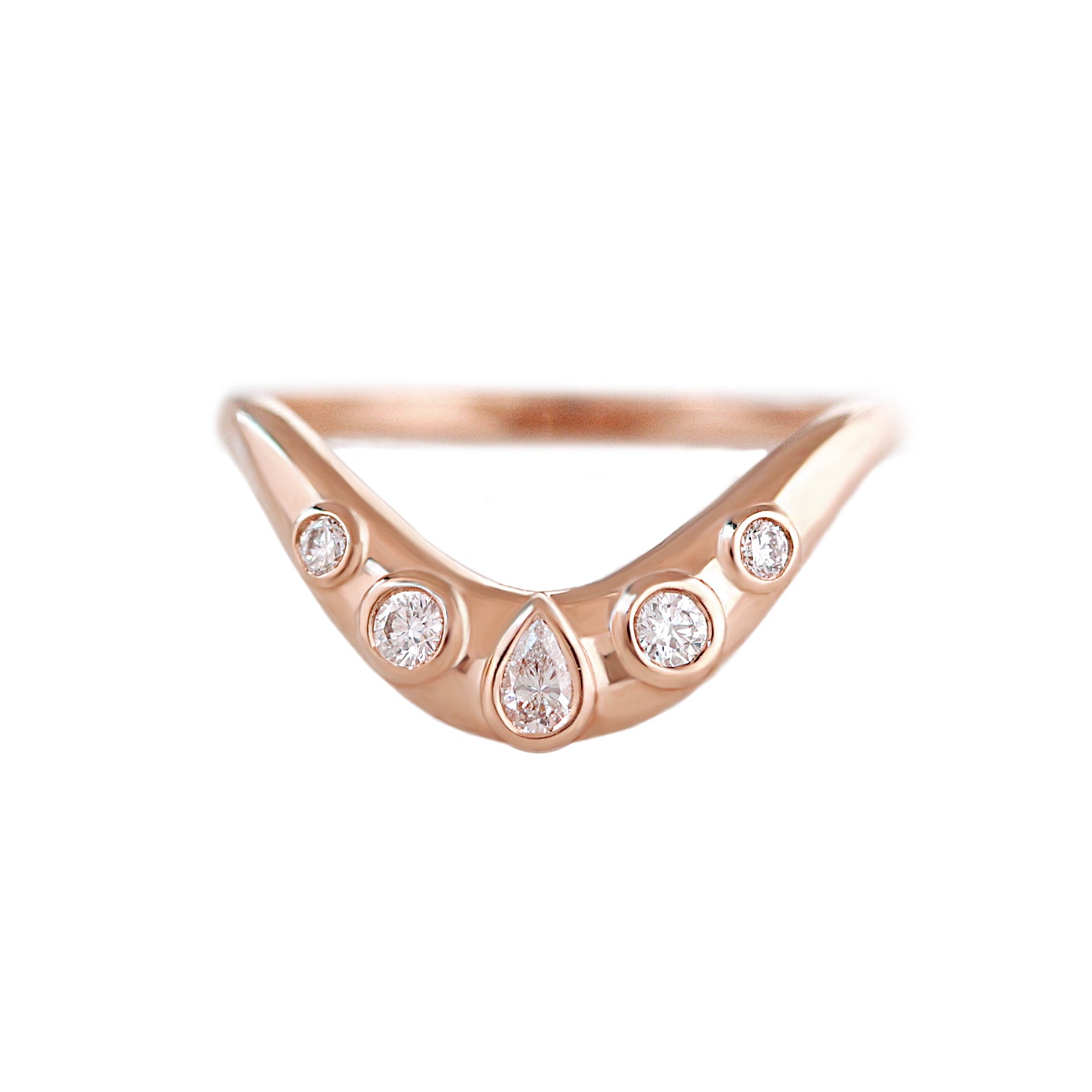 Statement Marquise Diamond Gold Curve Wedding Sideband Mila