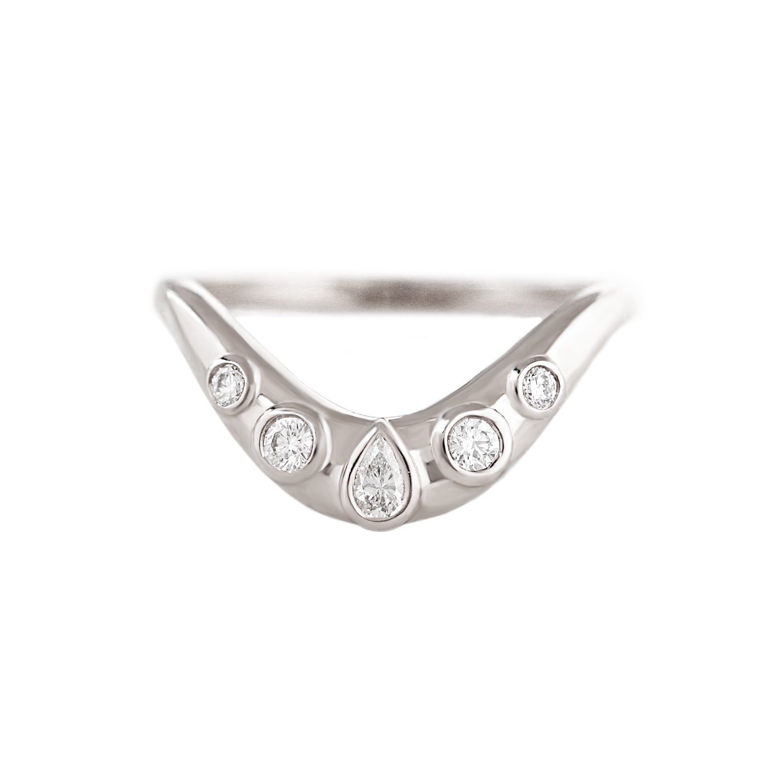 Statement Marquise Diamond Gold Curve Wedding Sideband Mila