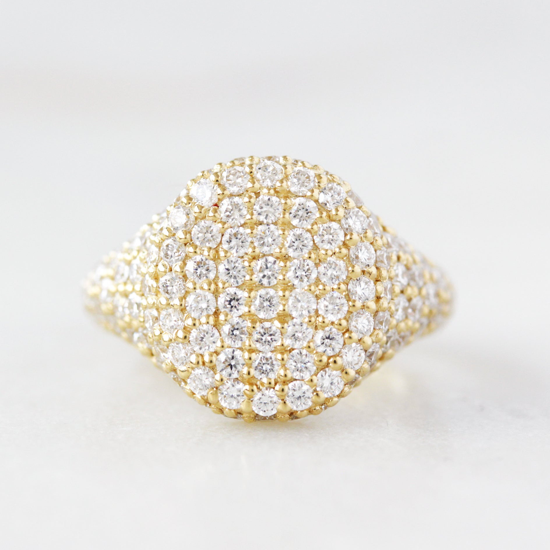 Diamond Signet Ring - Pinky Ring - Pave Diamond Ring