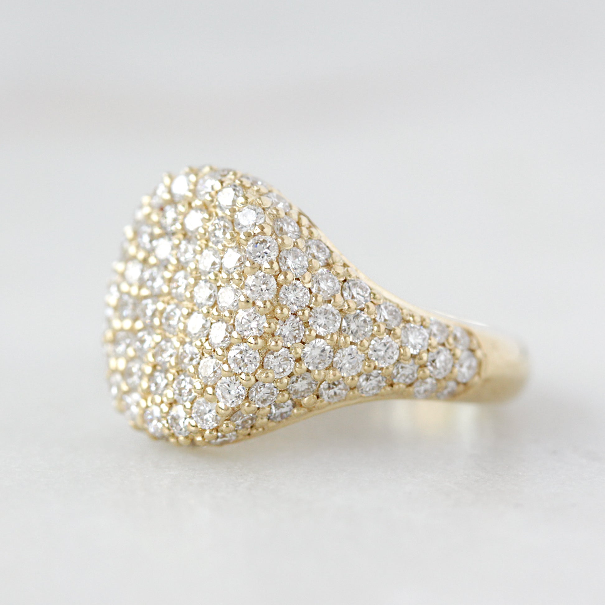 Diamond Signet Ring - Pinky Ring - Pave Diamond Ring
