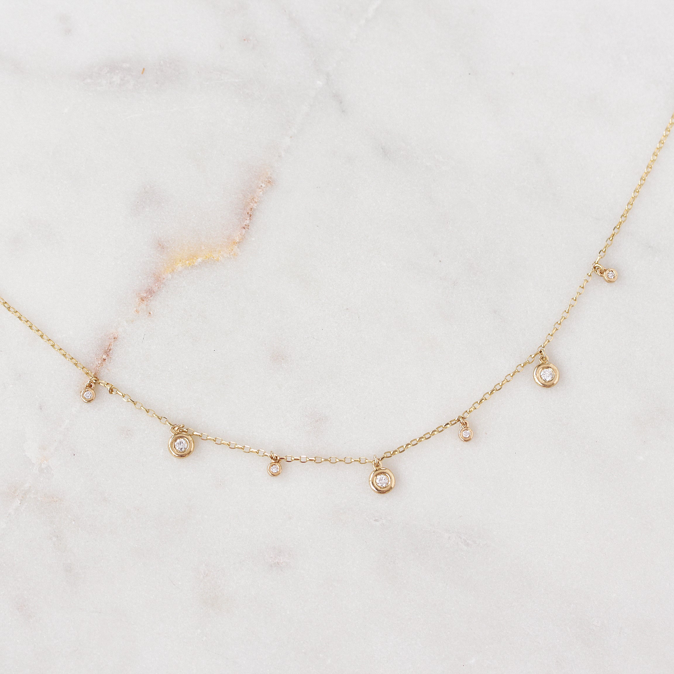 Diamond Drops Chain Necklace