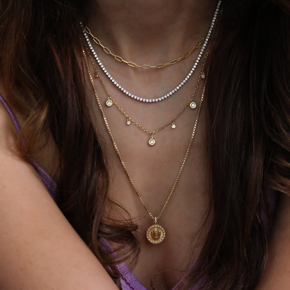 Diamond Drops Chain Necklace