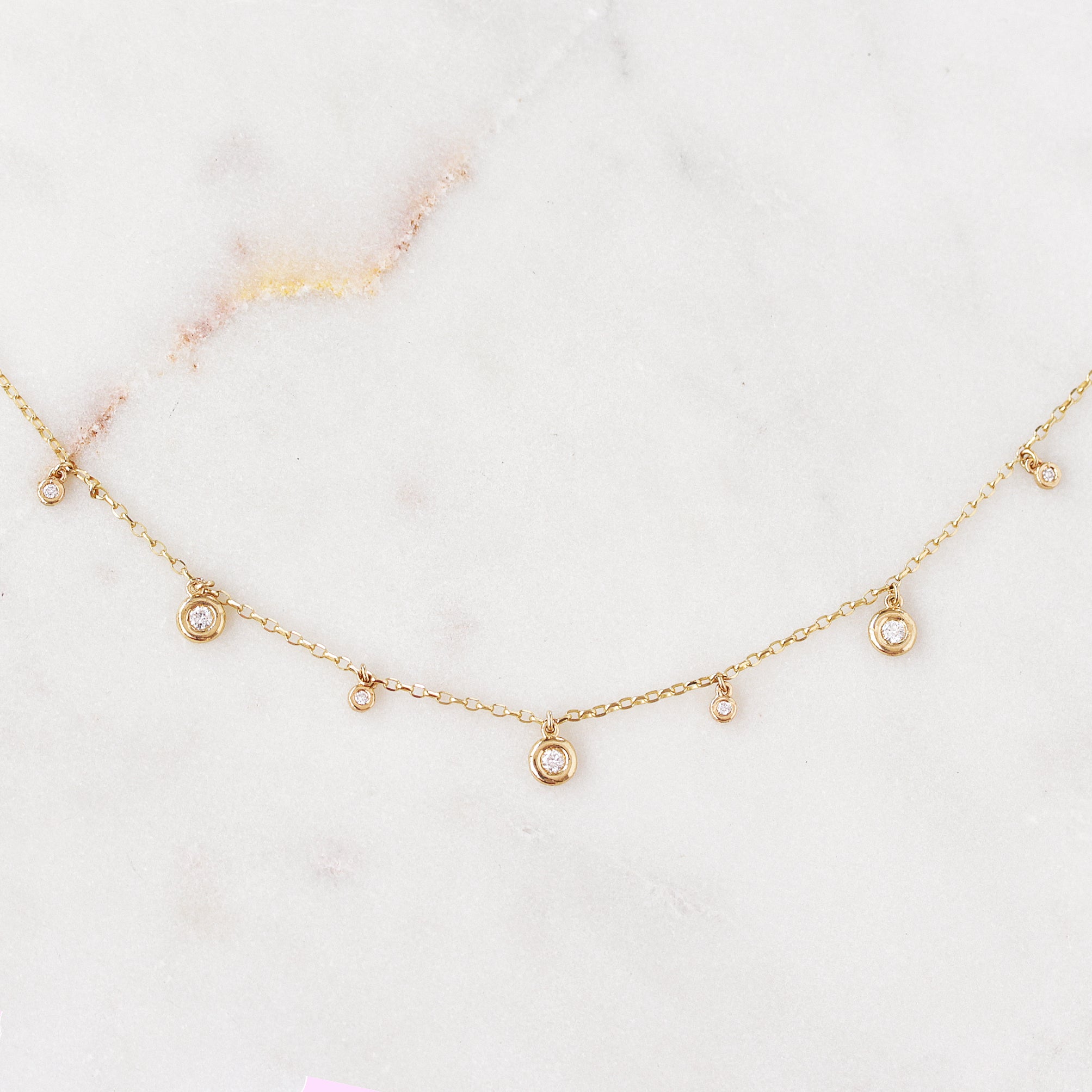 Diamond Drops Chain Necklace