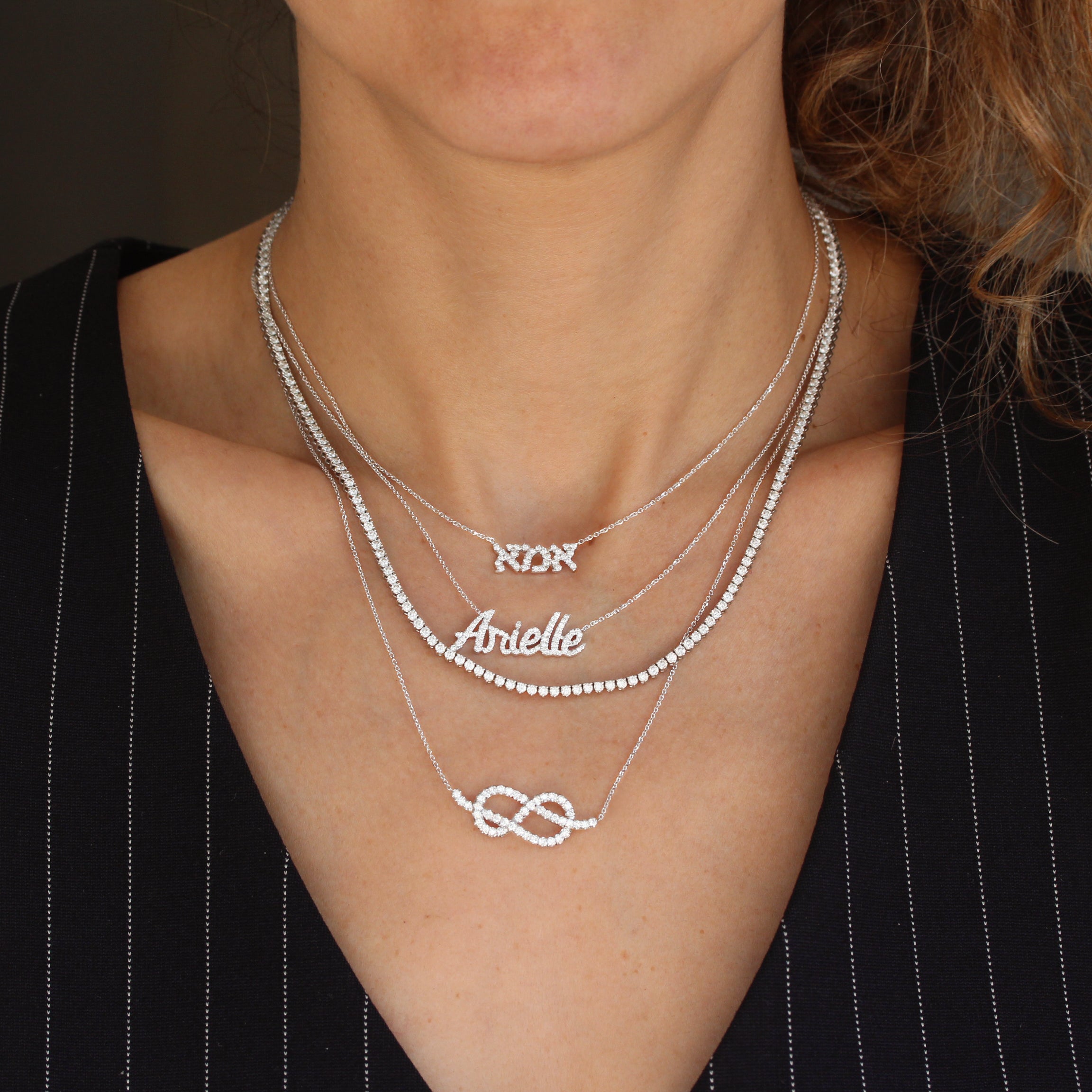 Pave Name Diamond Necklace