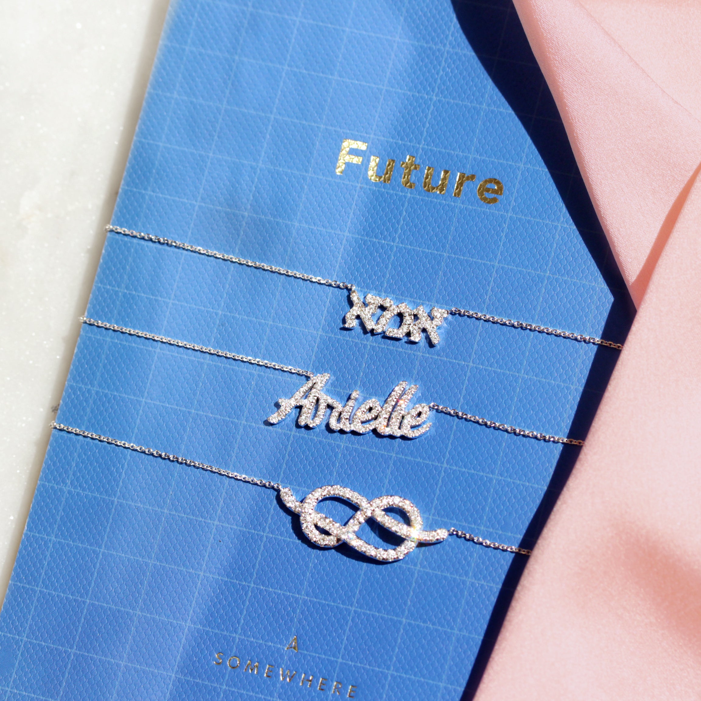 Hebrew Mom Necklace, 14K Solid Gold & Diamond Mother Necklace