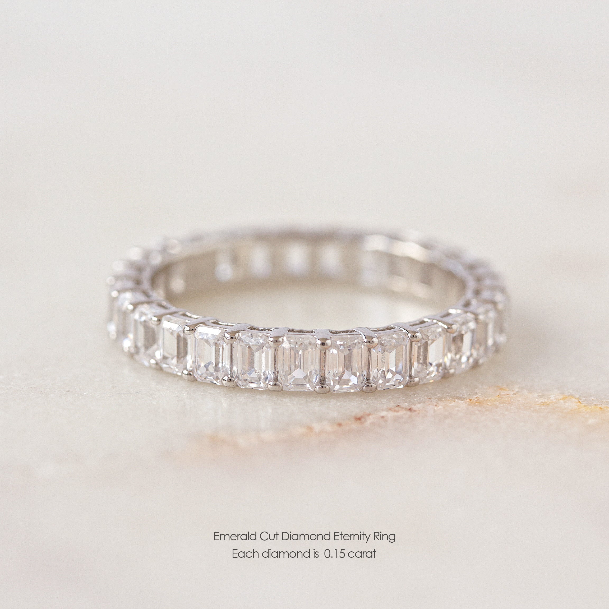 Emerald Cut Diamond 3.5mm Eternity Ring