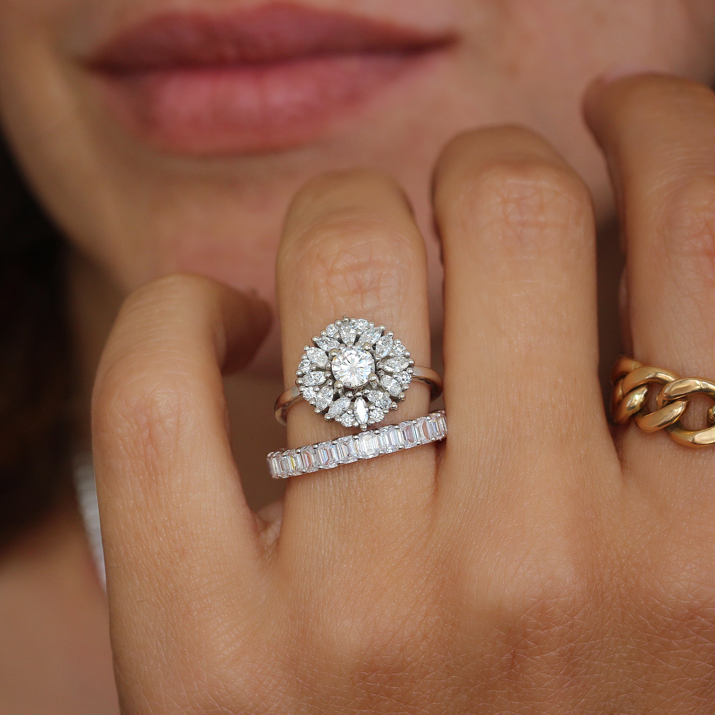 Emerald Cut Diamond 3.5mm Eternity Ring