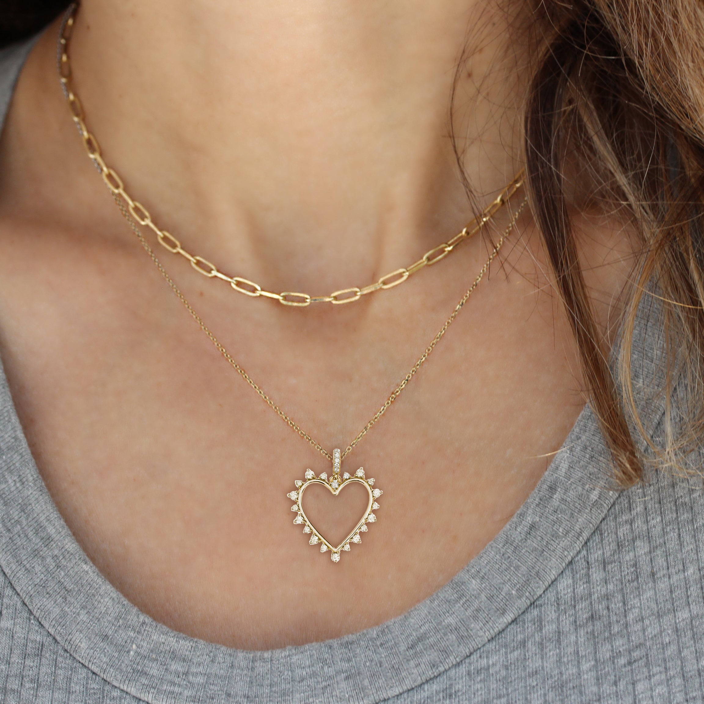 unique heart diamond necklace