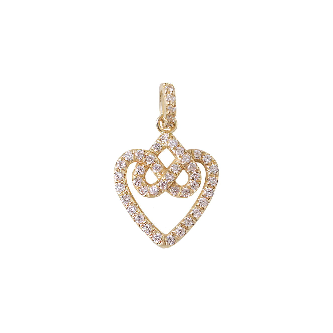 Infinity hearts lock knot dainty diamond pendant necklace ♥