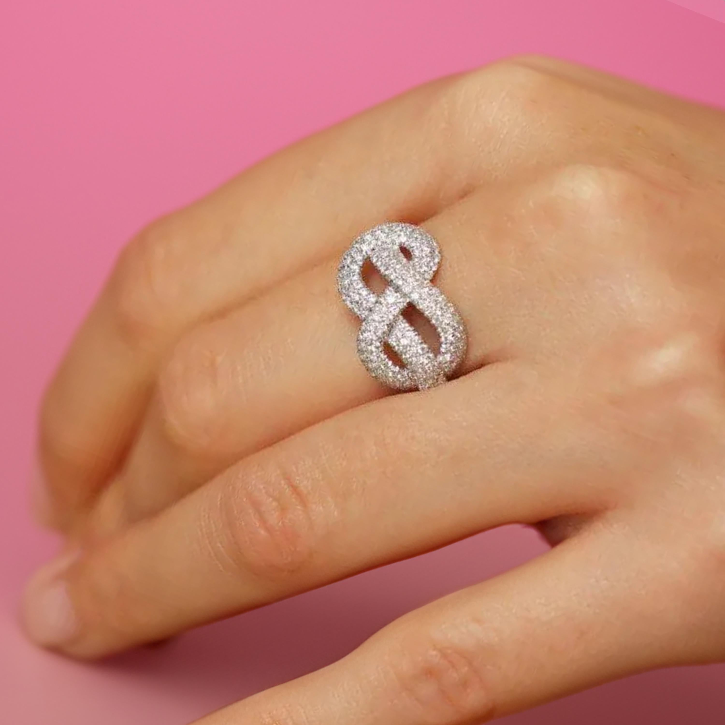 Statement Infinity Knot טבעת יהלום