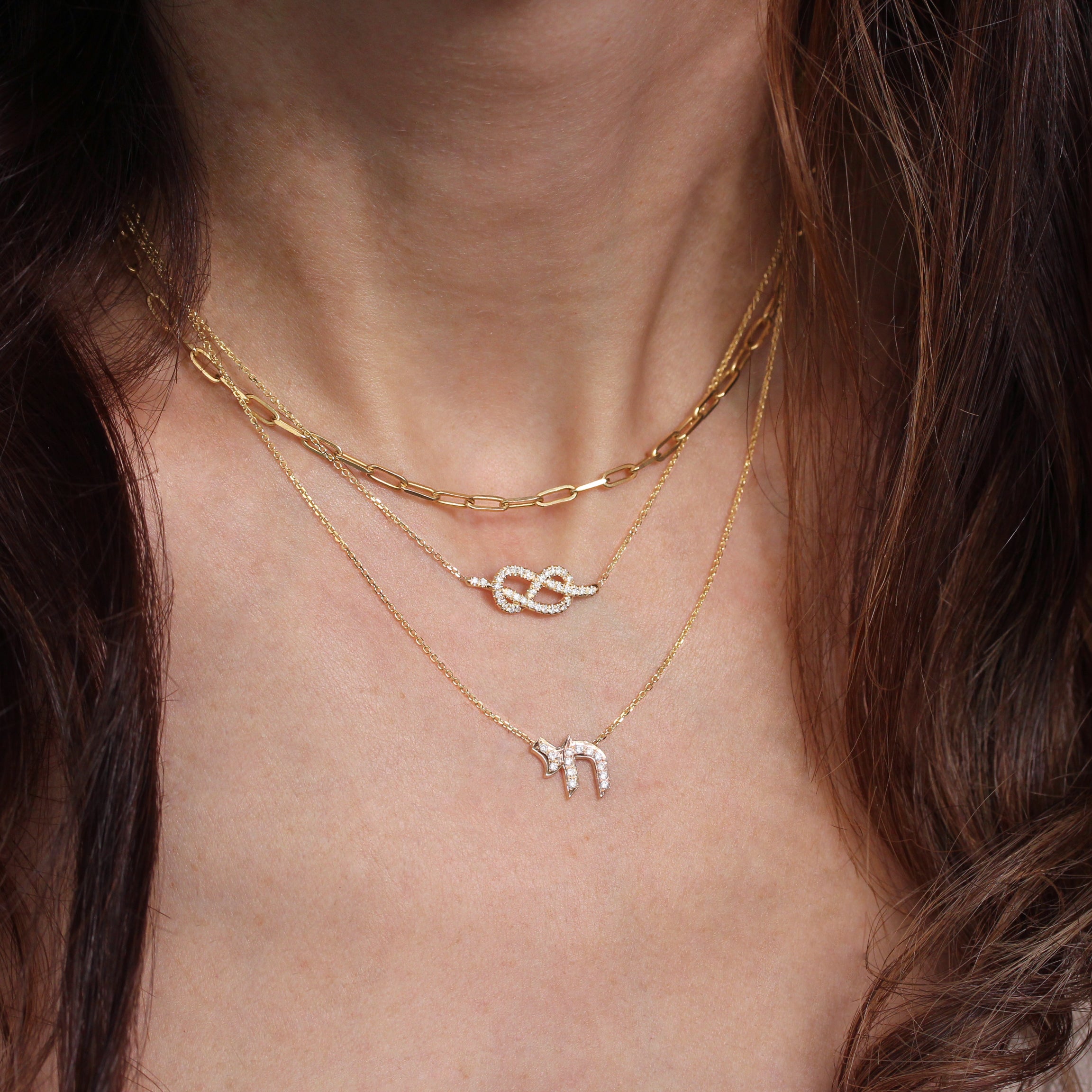 Am Yisrael Chai Diamond Pendant Necklace ♥