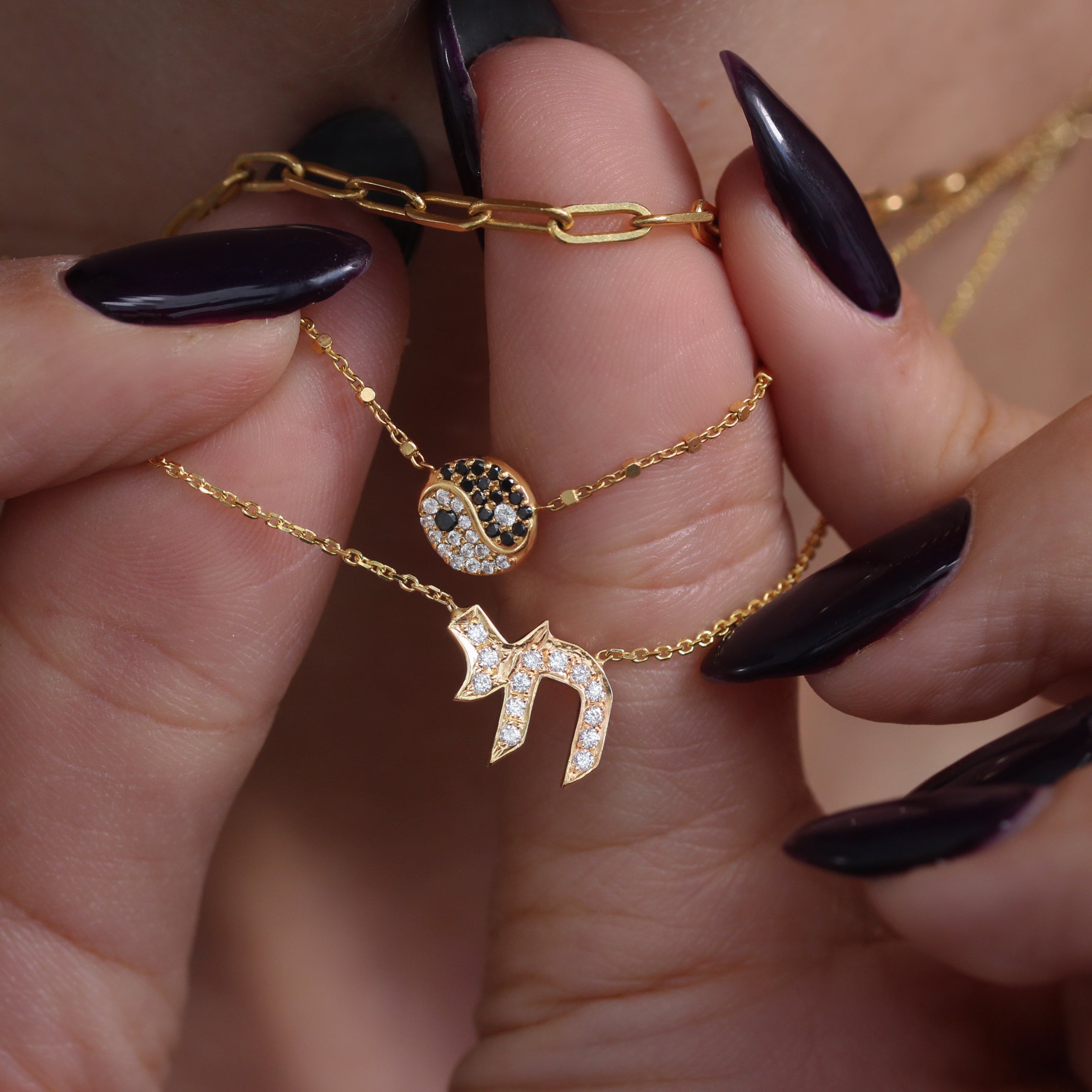 Am Yisrael Chai Diamond Pendant Necklace ♥