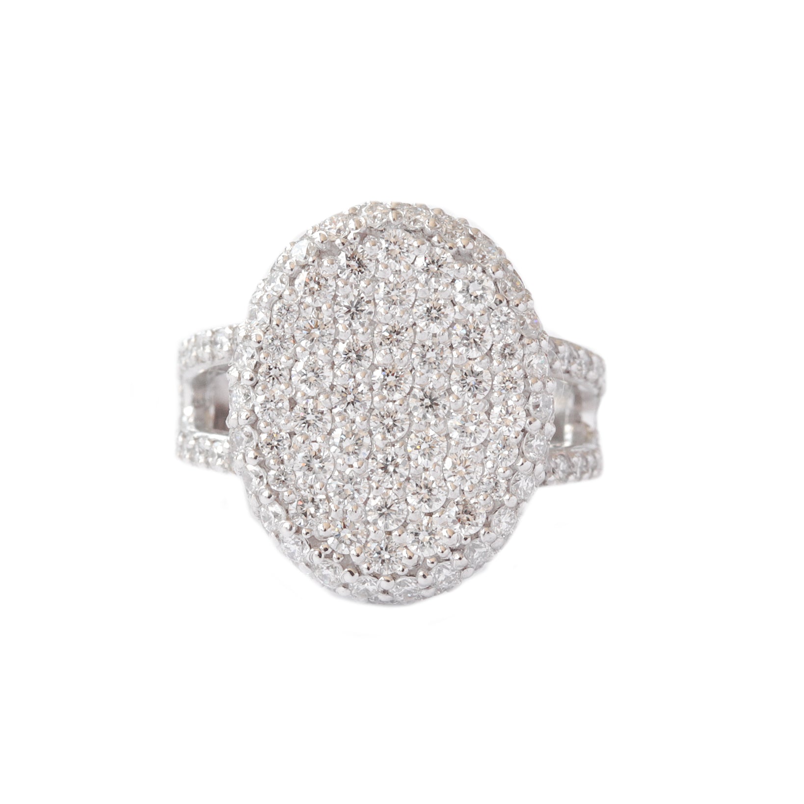 Oval Pave Diamond Signet Ring