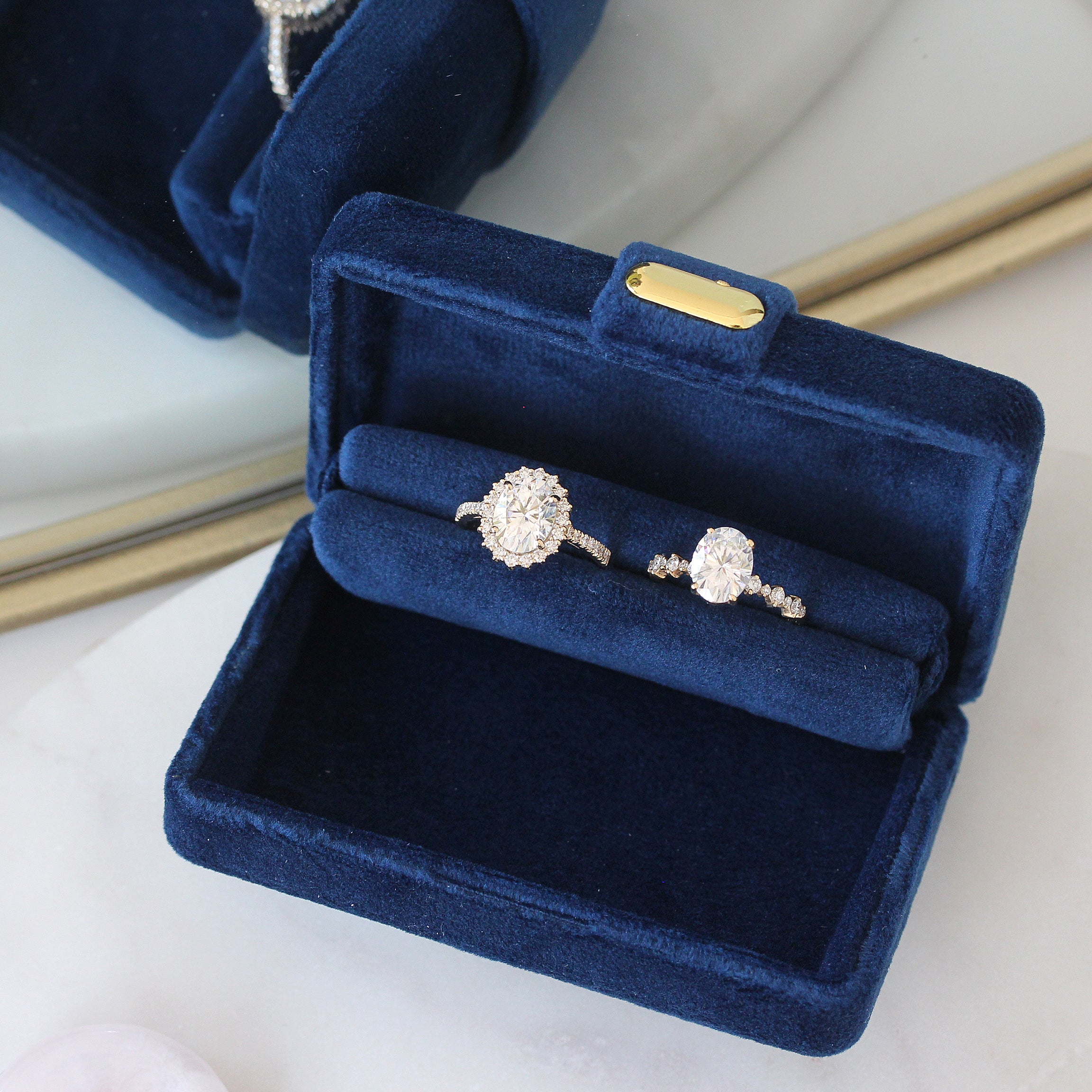 Oval Diamond Halo Engagement Ring "Nia" ♥