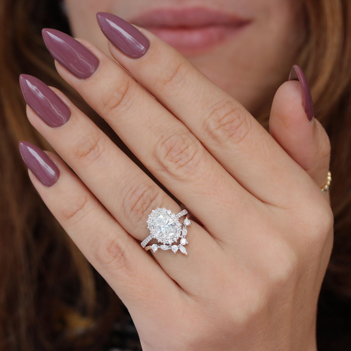 Unique Oval Engagement Ring With Wedding Band Oval Diamond