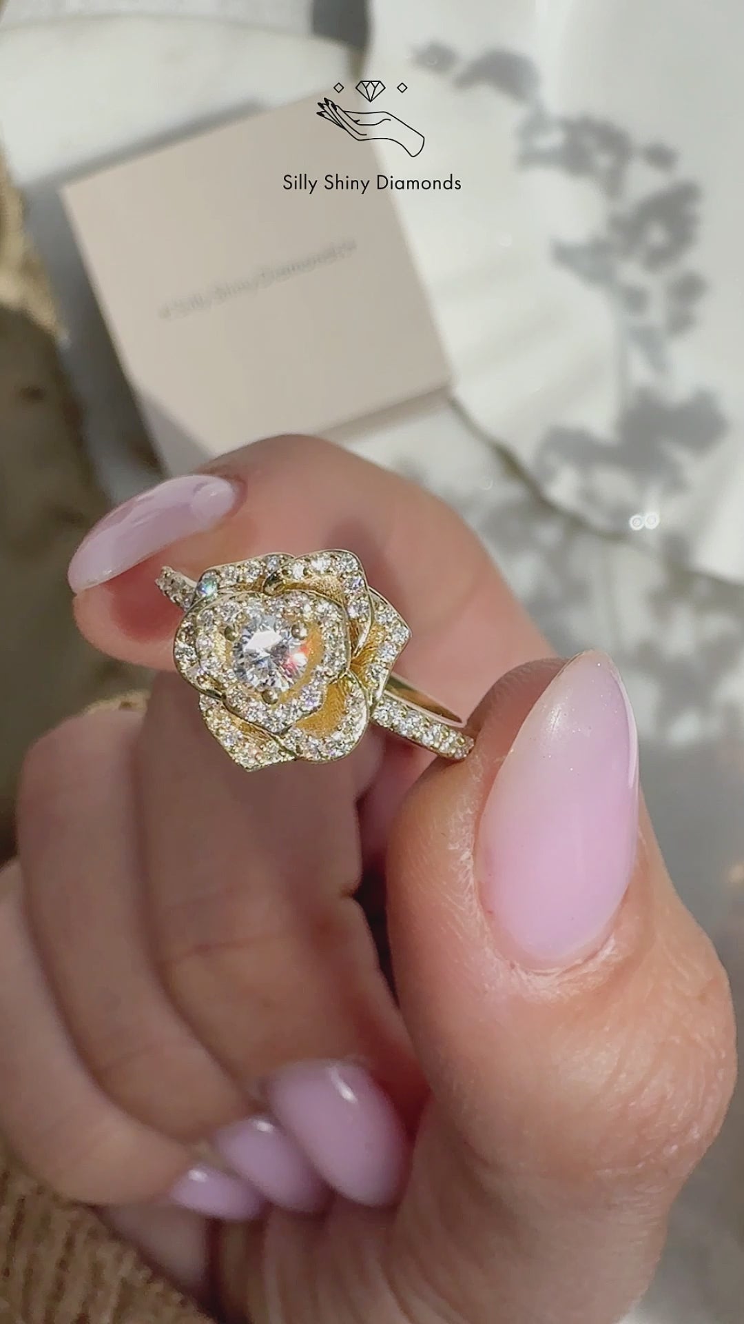 Rose Flower Diamond Ring birthflower