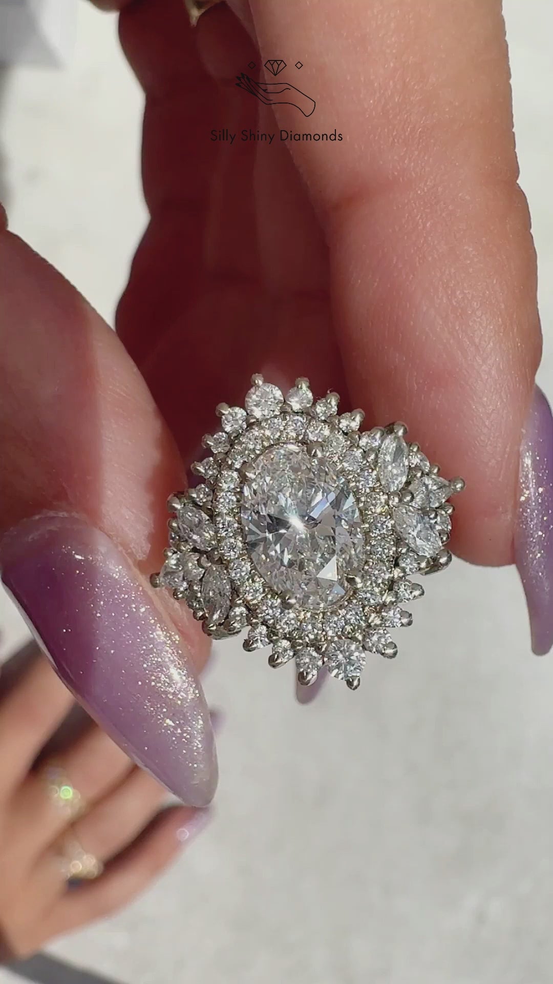 double halo 1.5carat oval diamond engagement ring monaco