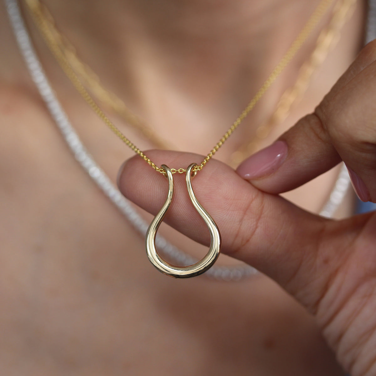 Ring Holder Gold Pendant Necklace - Main Image