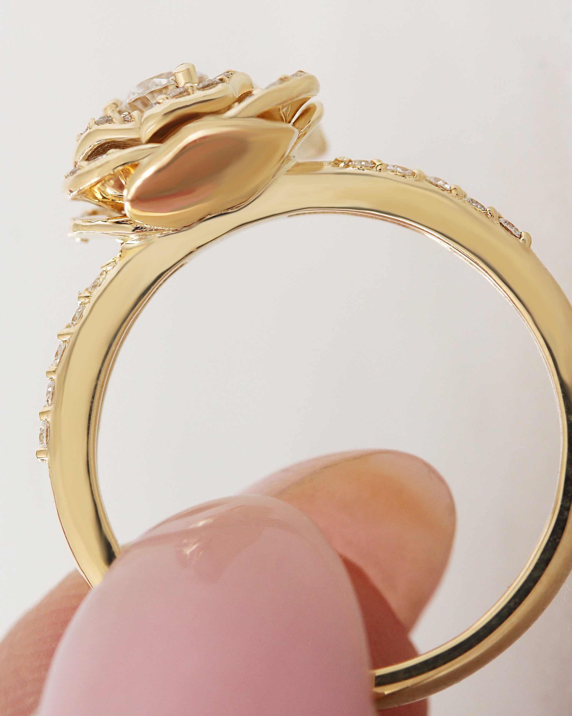 Rose Flower Diamond Ring