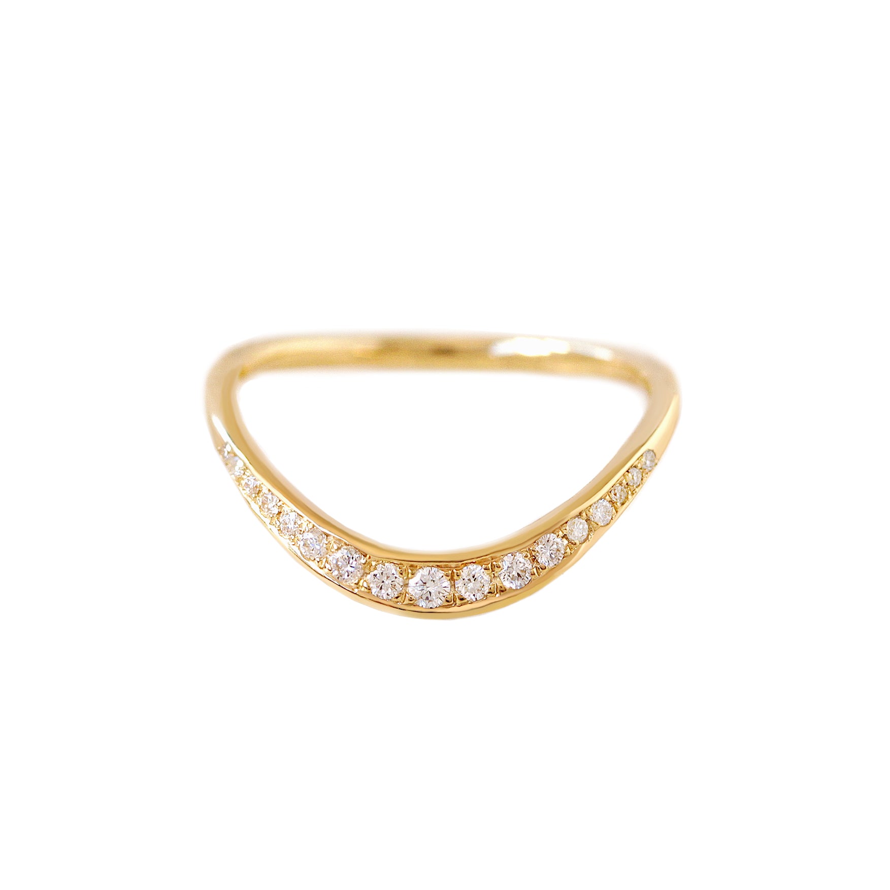Round Curve Band Stacking Ring, Nesting Ring U Shape Wedding Ring - Kyle