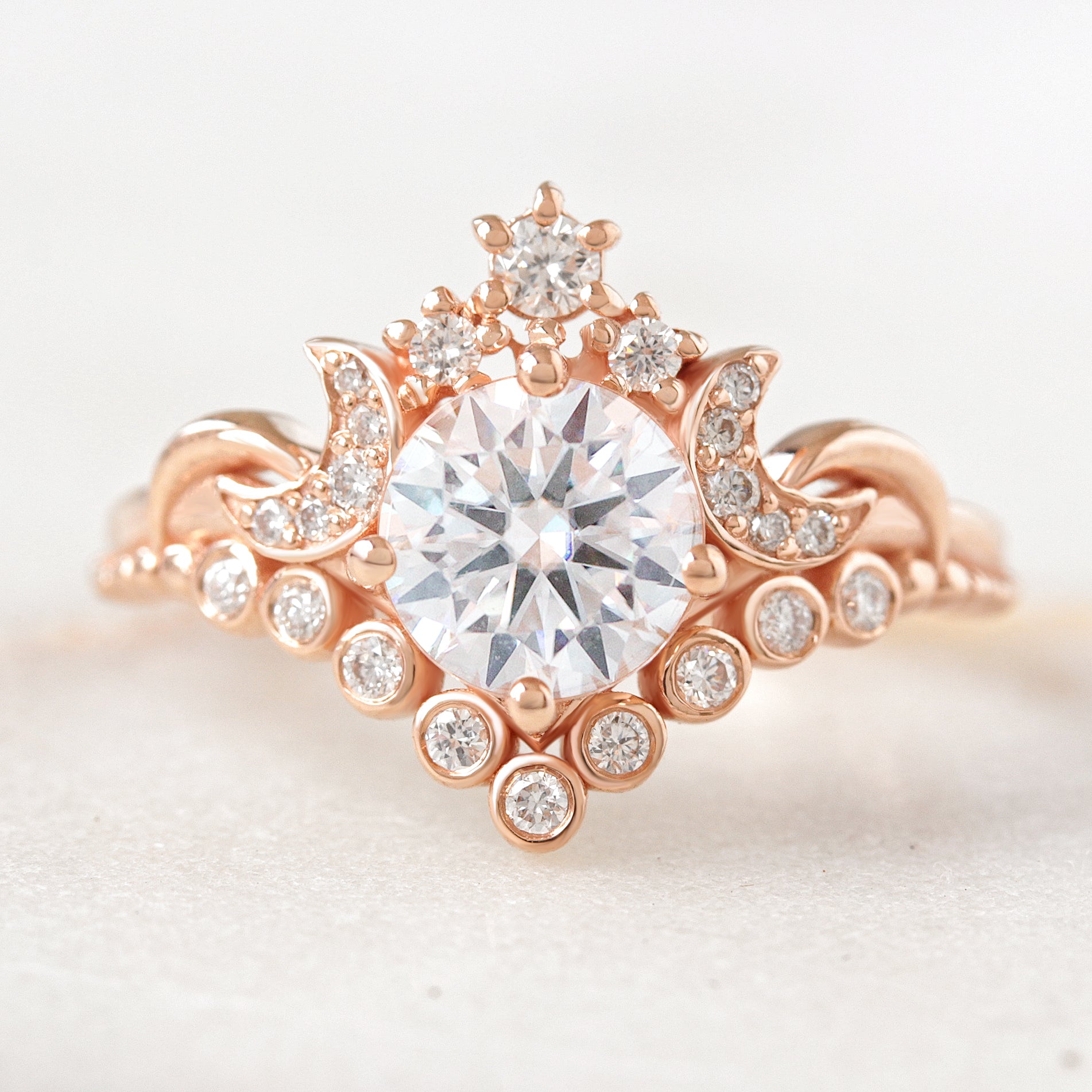 1CT Diamond Celestial Unique Engagement Ring "Moonlight" ♥
