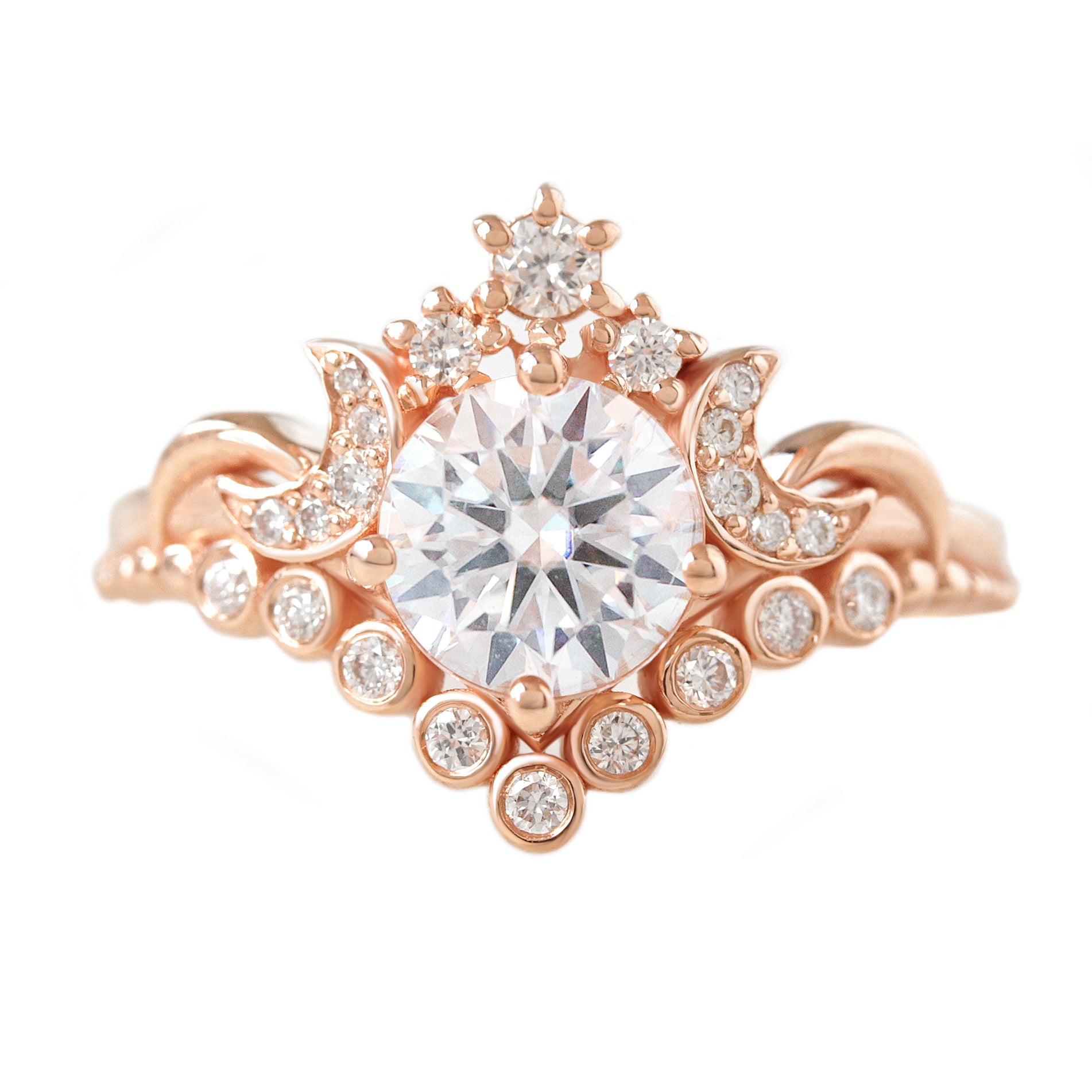 1CT Diamond Celestial Unique Engagement Ring "Moonlight" ♥