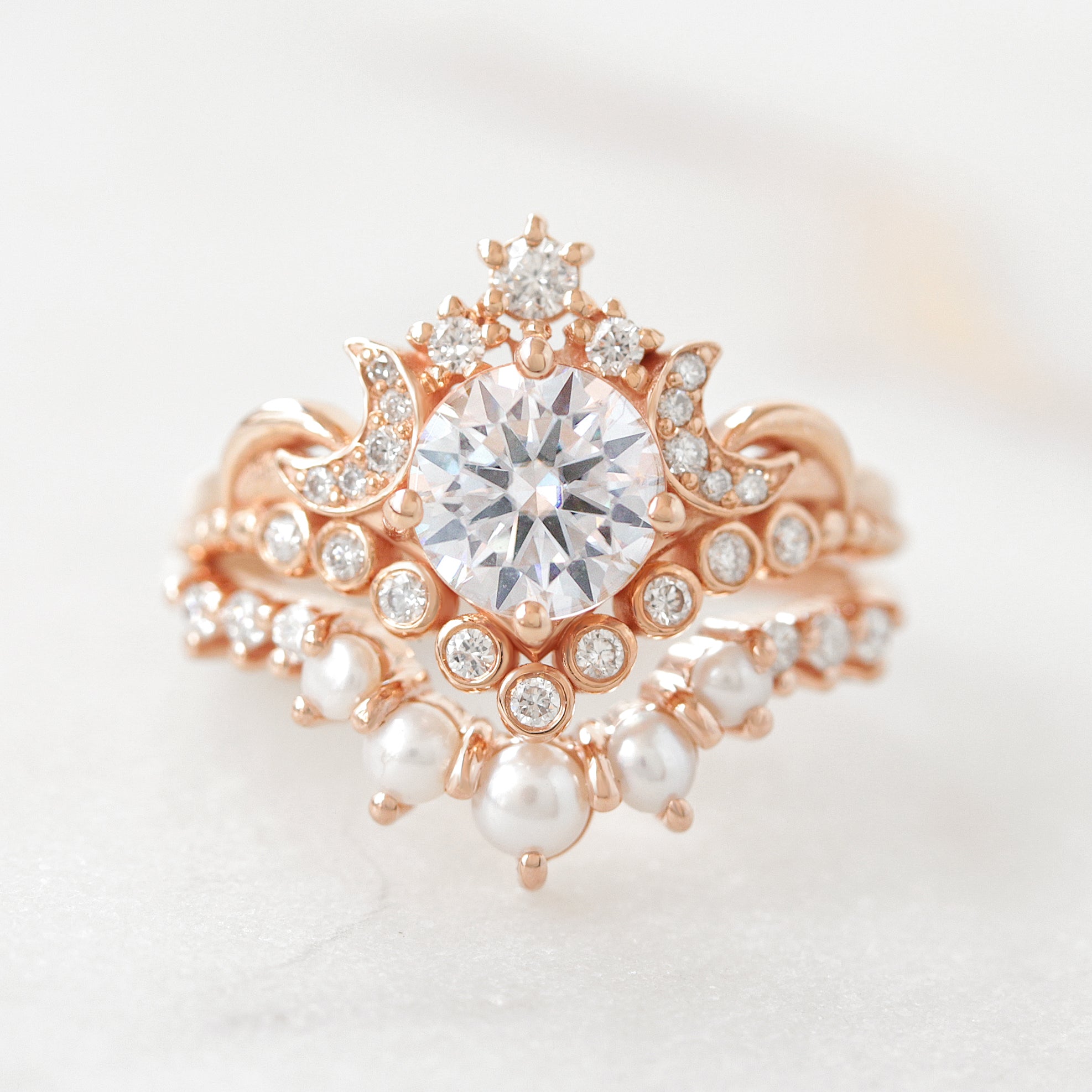1CT Diamond Celestial Unique Engagement Ring "Moonlight" ♥