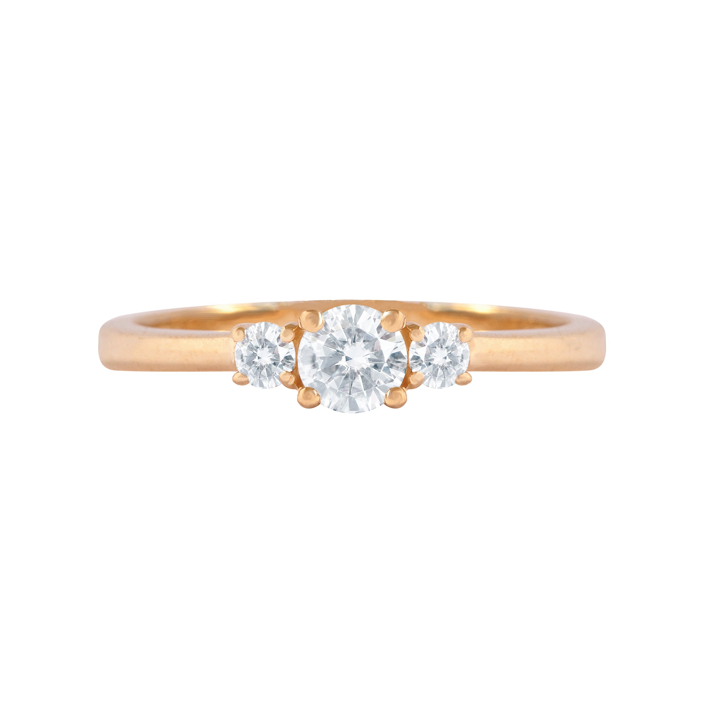 Three Stone Round Diamond Engagement Ring Basic