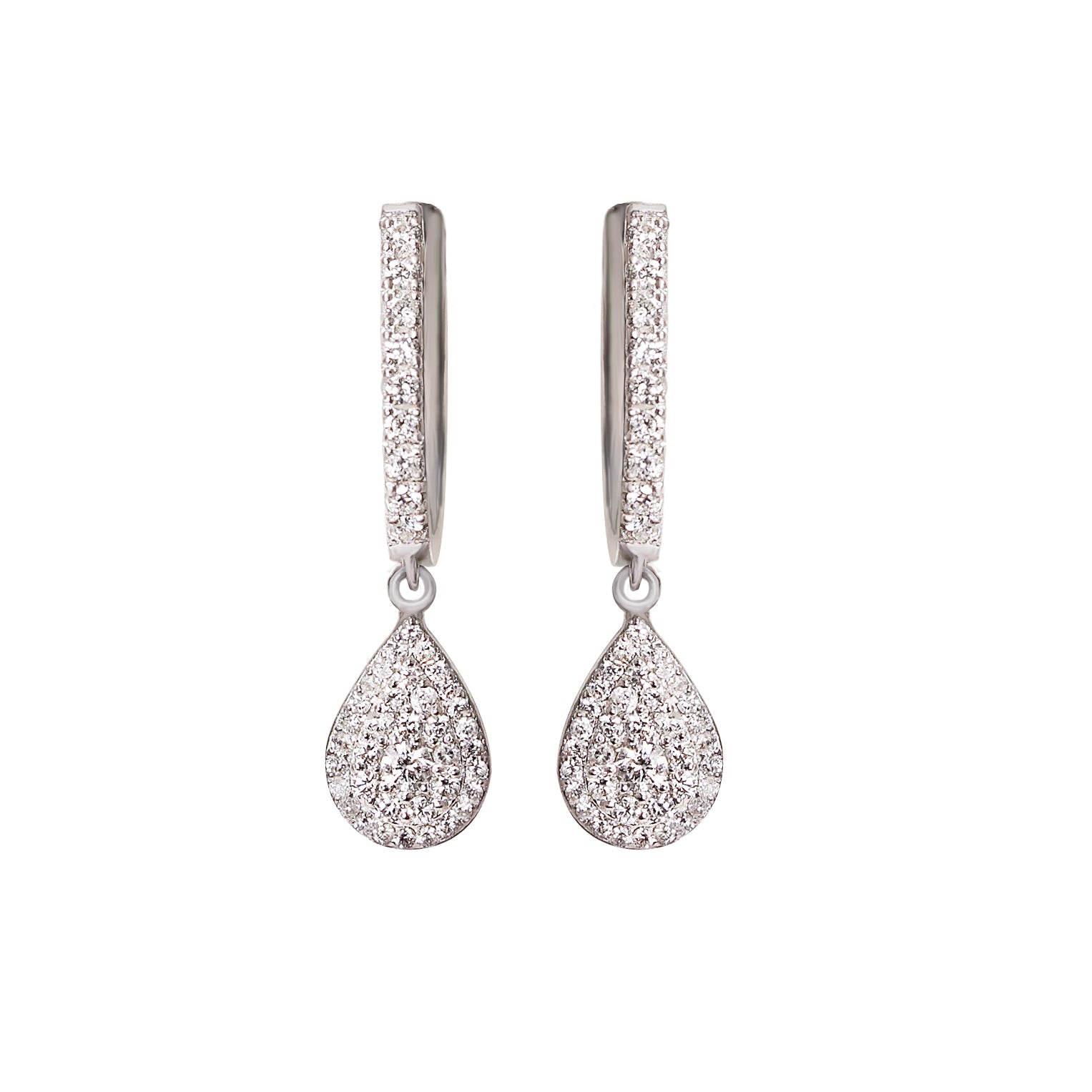 Small Pear Diamond Drops Dangle Earrings Basic