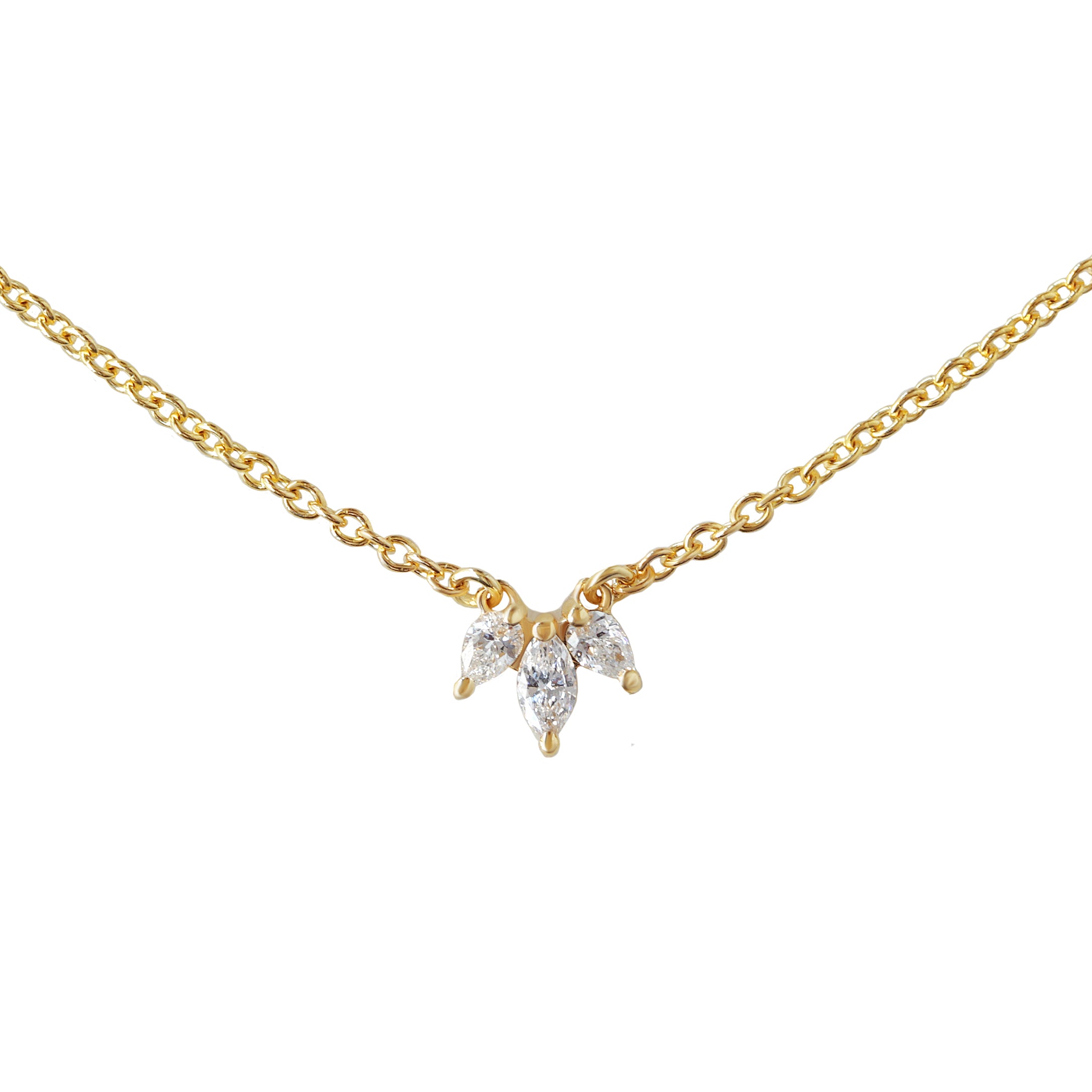 Marquise and Pear Diamonds Minimal Dainty Unique Necklace - Jenny ♥