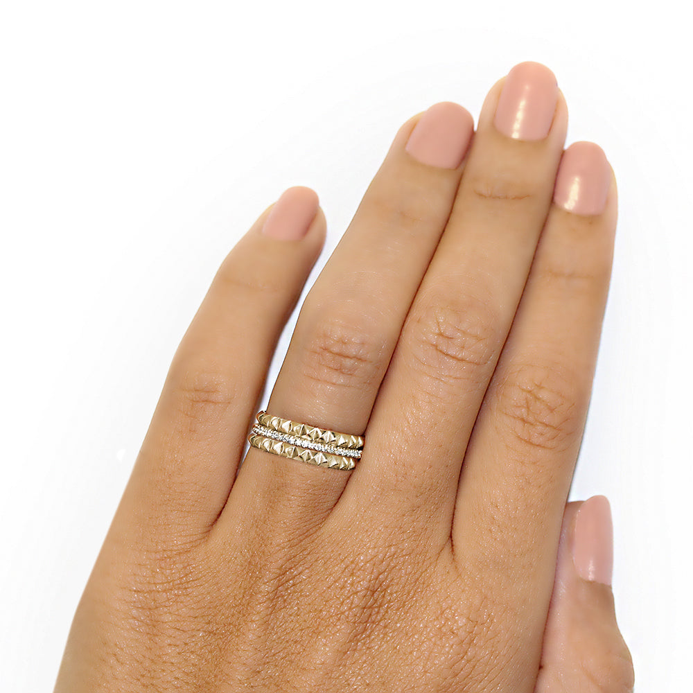 Pyramid & Diamonds Eternity Diamond Ring ♥️