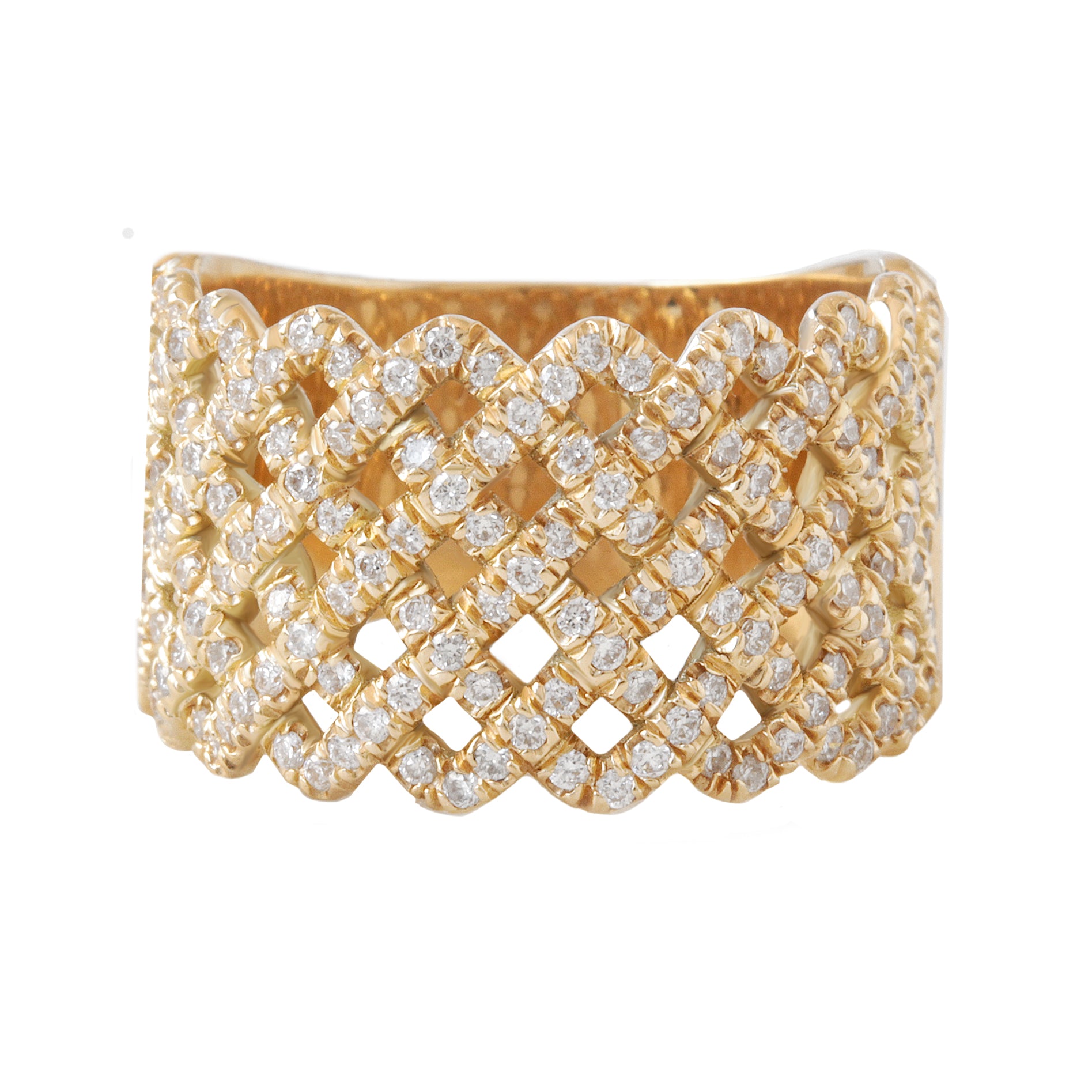 Braided Wide Diamond Anniversary 13mm Wide Cigar Band