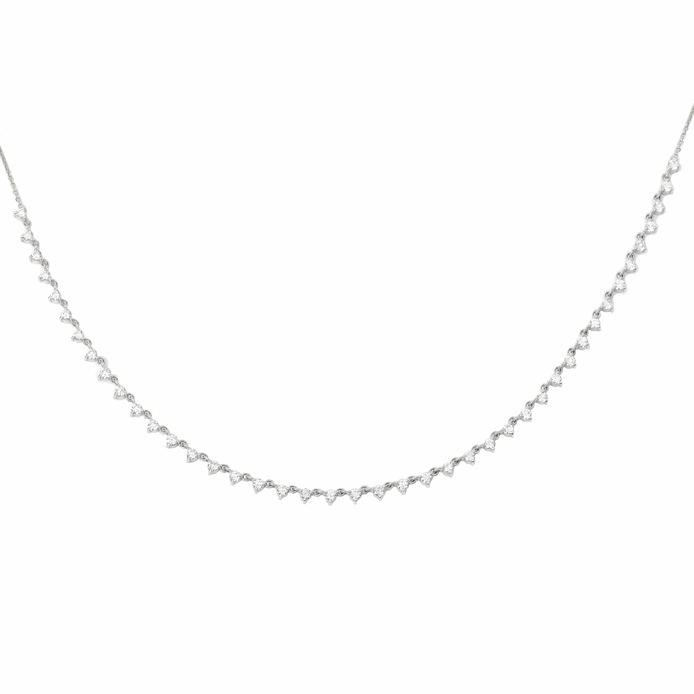 Floating Diamond Tennis Necklace white gold
