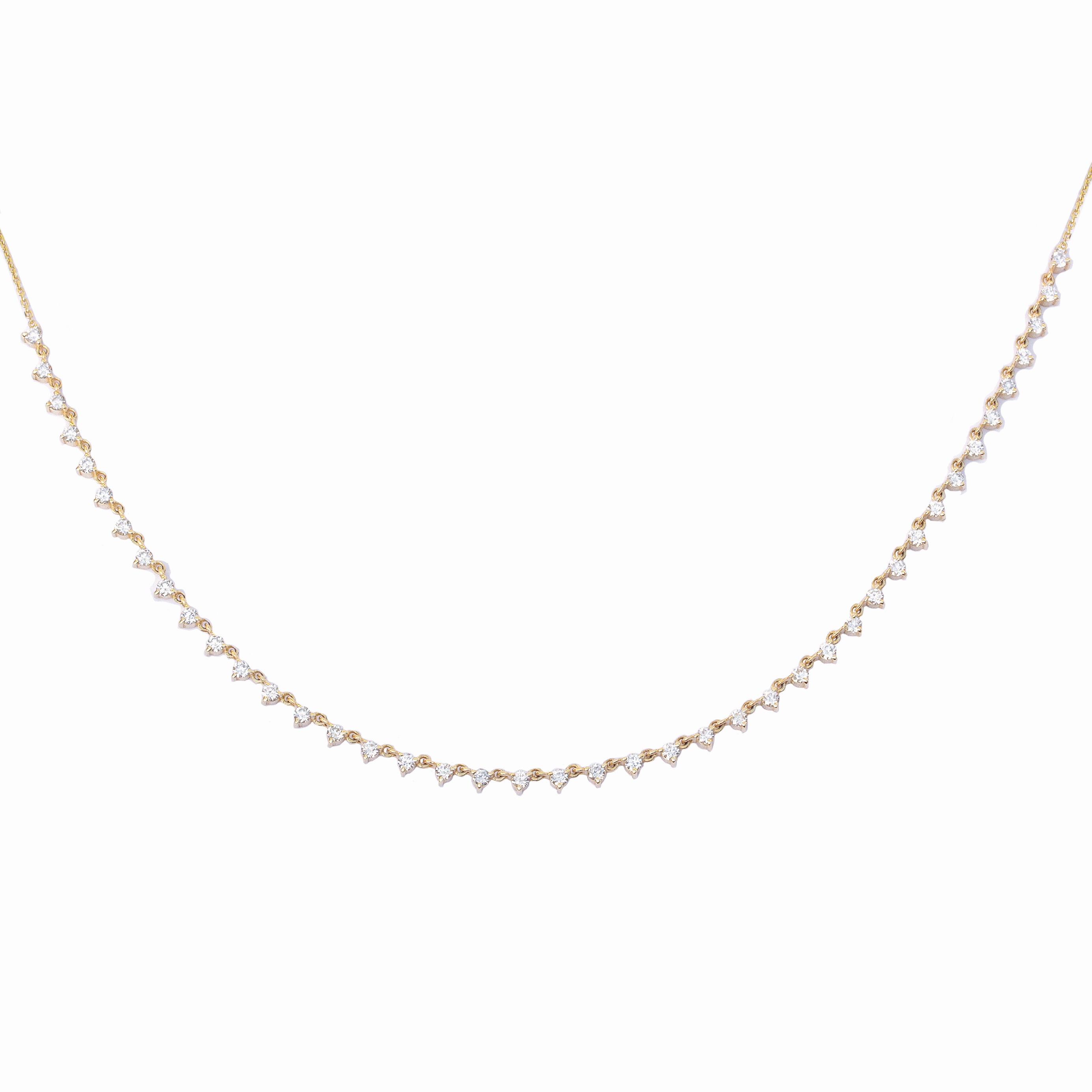 Floating Diamond Tennis Necklace yellow gold