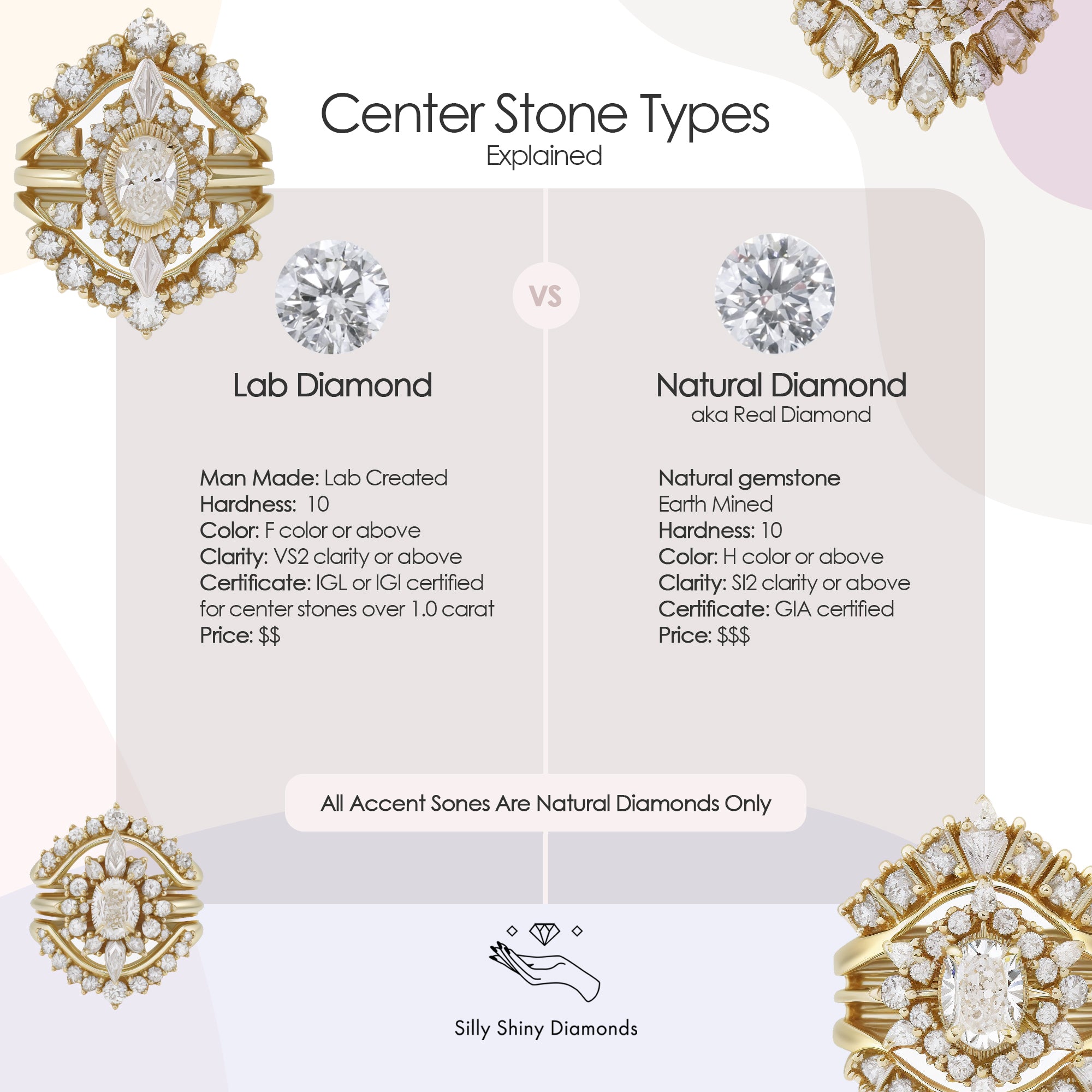 Pear Diamond Engagement Two Rings Set - "Bindi & Hermes" ♥