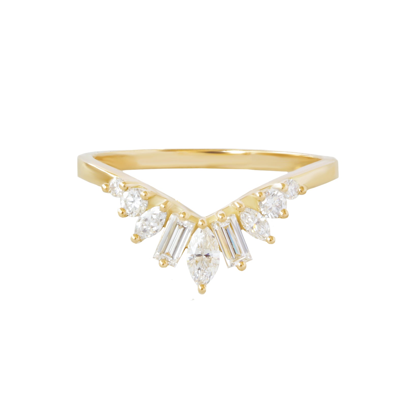 Art Deco Diamond Nesting Wedding Ring - Ally V