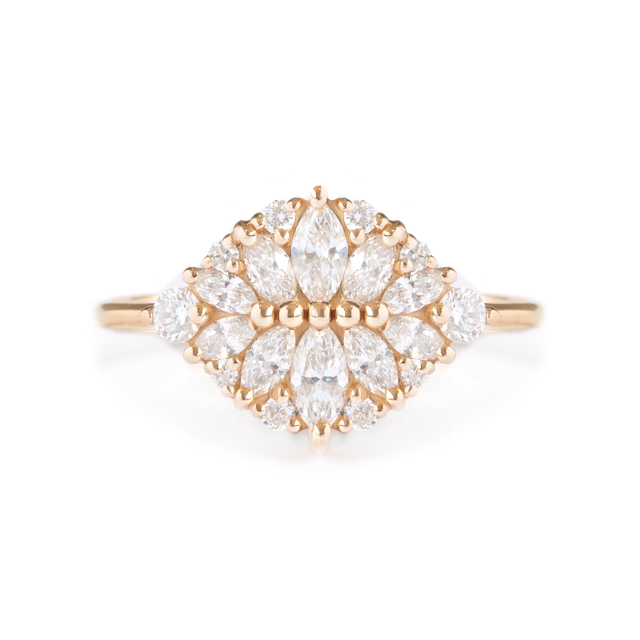 Cluster Marquise Diamond Alternative Engagement Ring - Reflections ♥