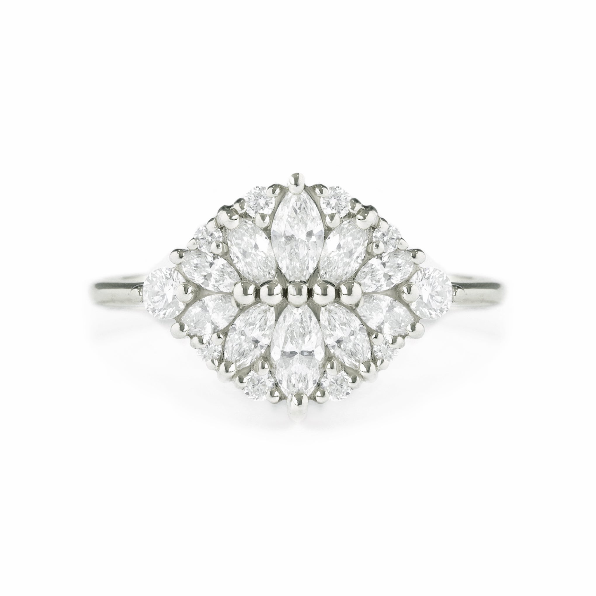 Cluster Marquise Diamond Alternative Engagement Ring - Reflections ♥