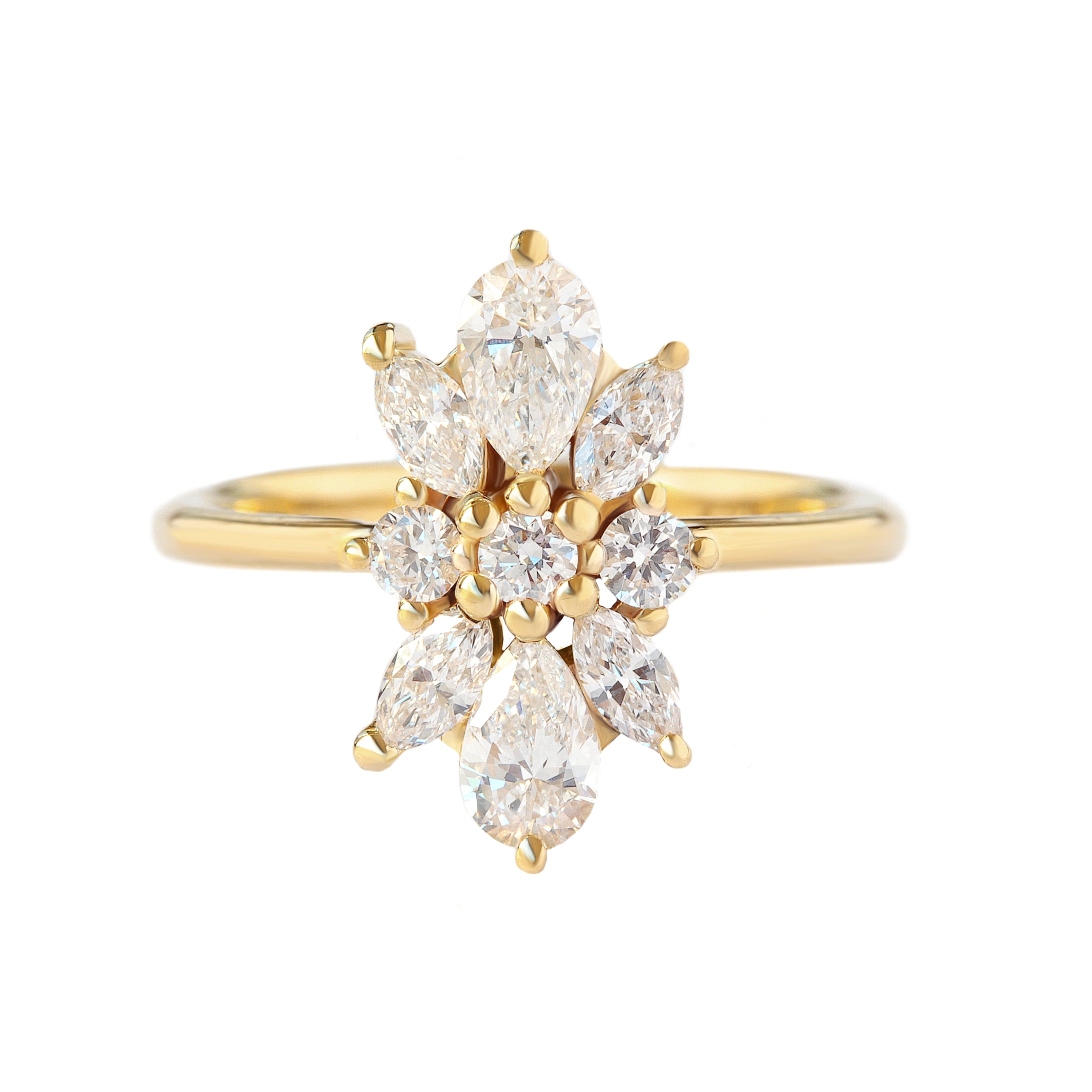 Cluster Diamond Flower Engagement Ring - Alyssa ♥