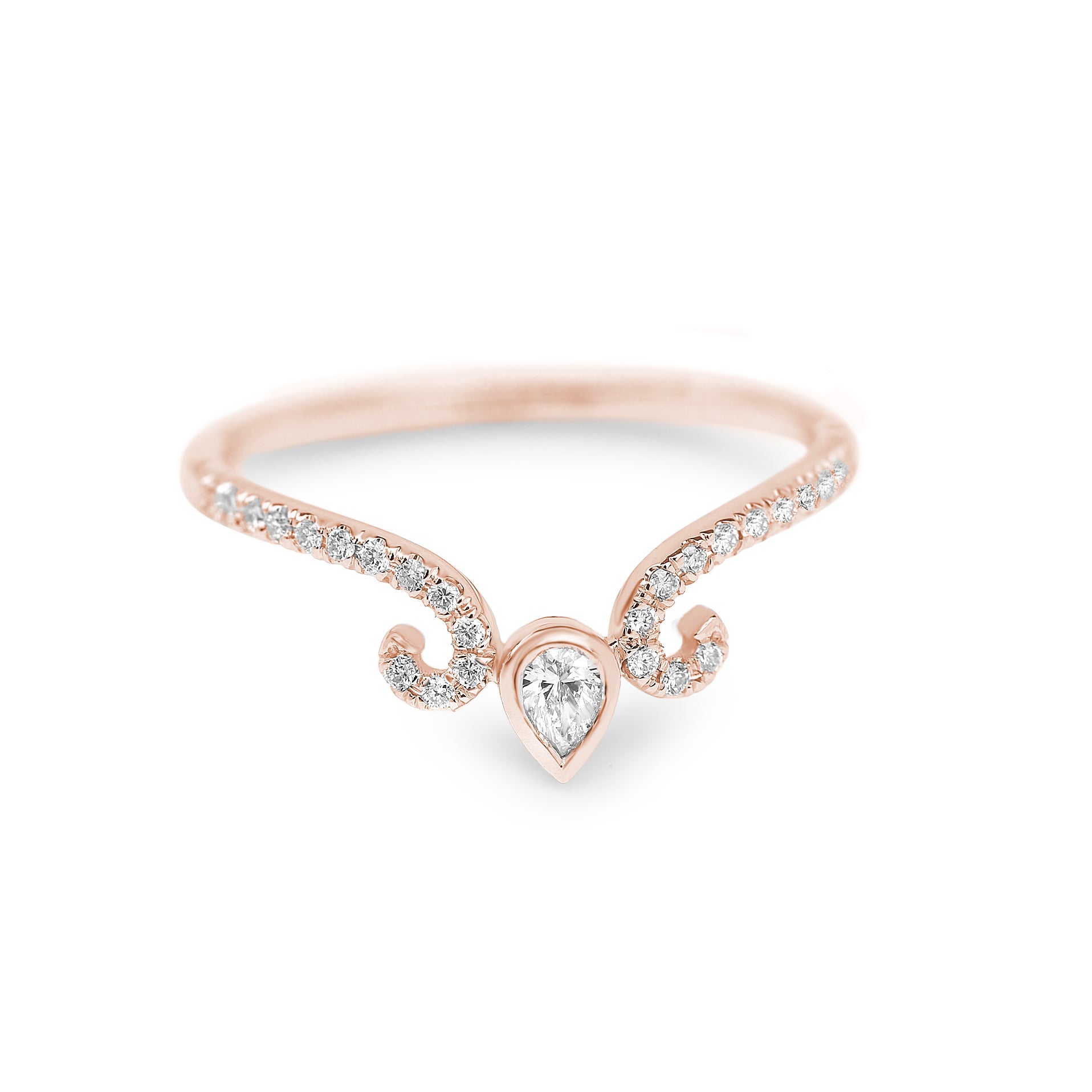 Pear Diamond Wedding Nesting Band, Ariana - sillyshinydiamonds