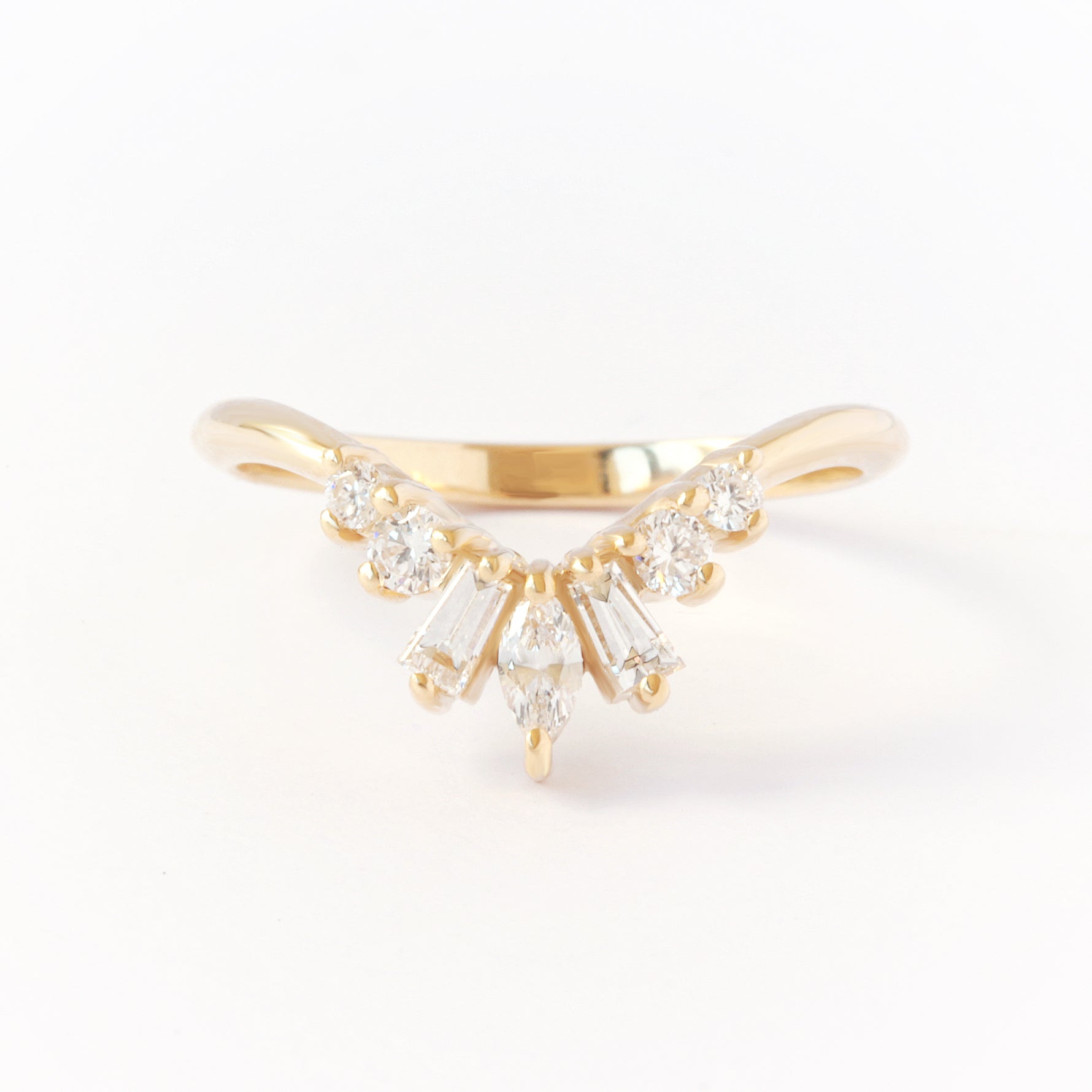 Round Diamond Halo Engagement Ring With Nesting Sideband, Bridal Two Ring Set - Lady & Billy