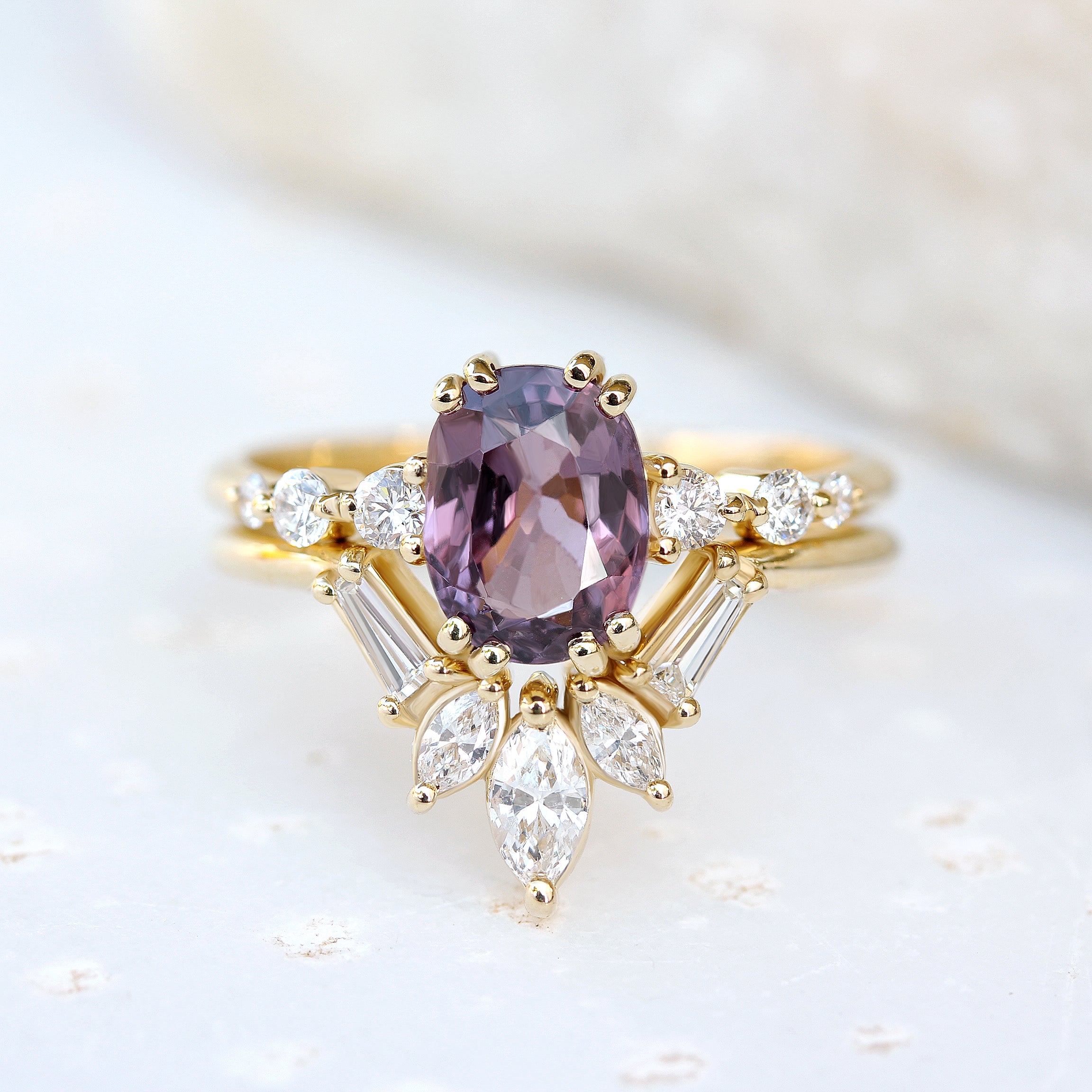 'Artemis' vintage Chevron Diamond Ring - sillyshinydiamonds