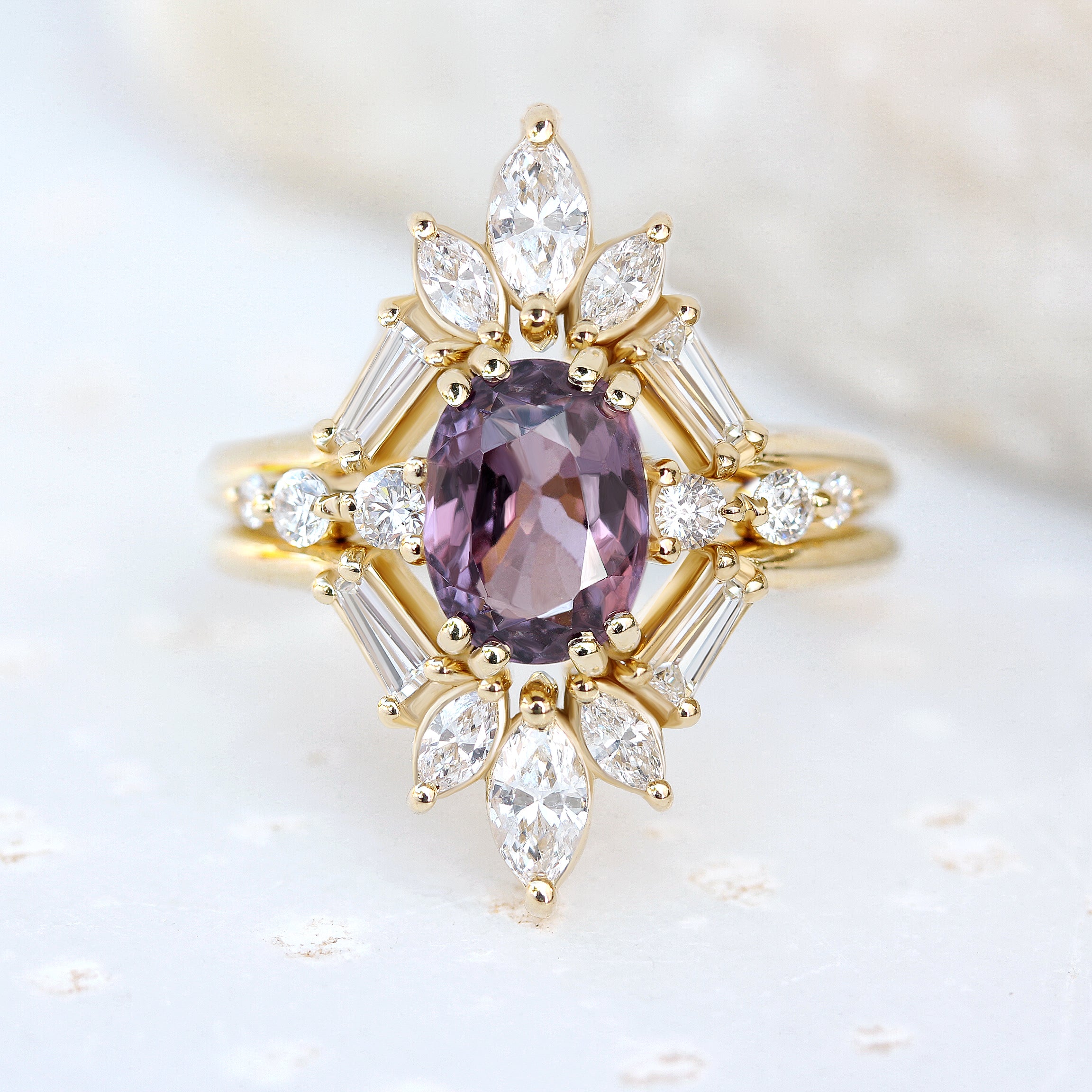 'Artemis' vintage Chevron Diamond Ring - sillyshinydiamonds