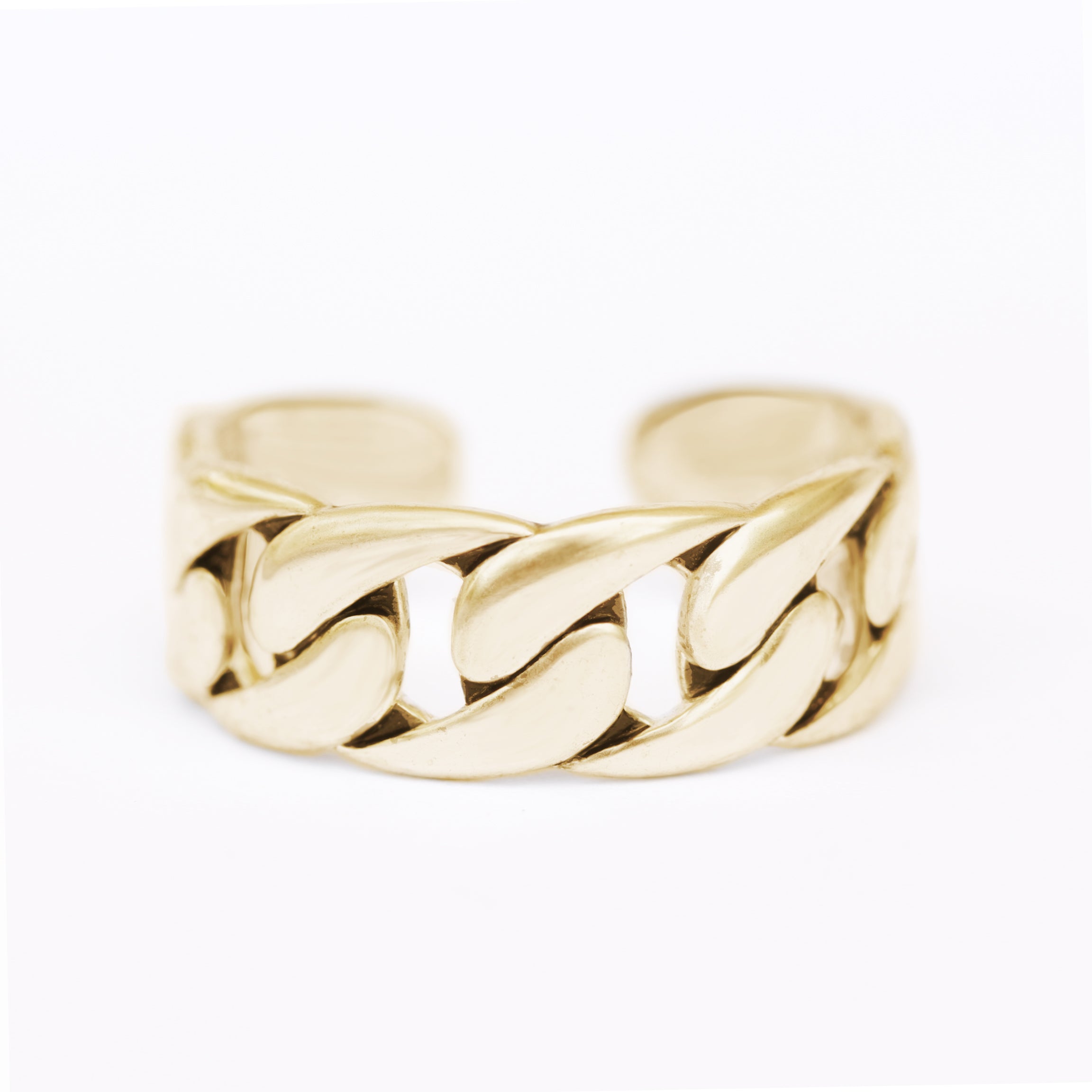 Simulated Chain Cuff Ring - sillyshinydiamonds