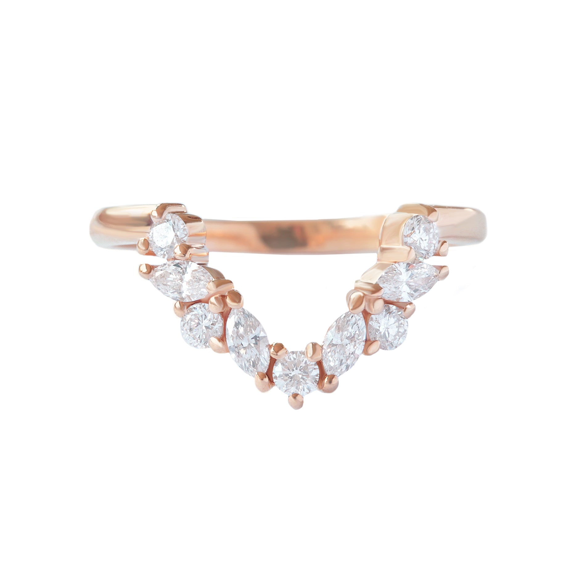 rose gold diamond nesting ring