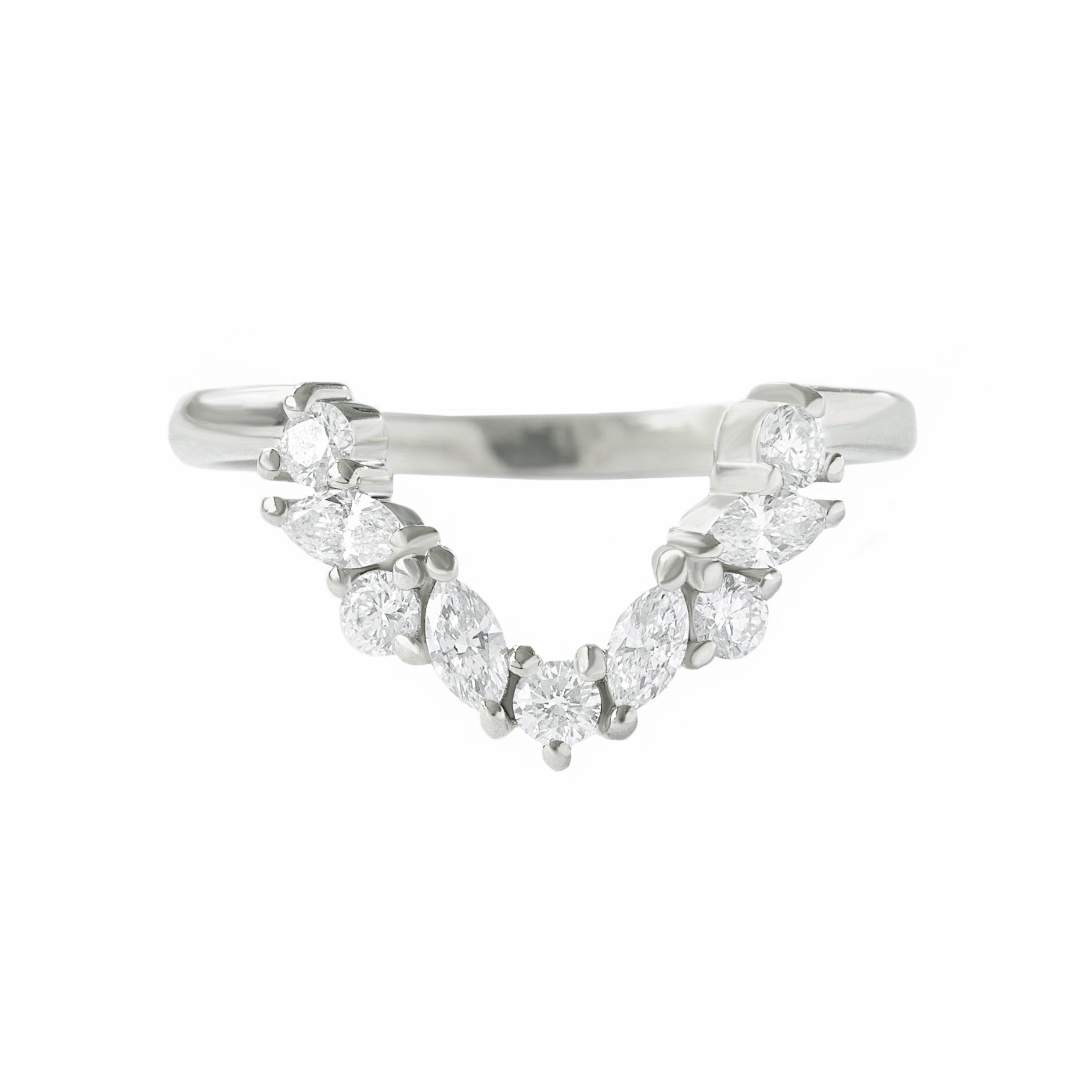 diamond nesting wedding band white gold