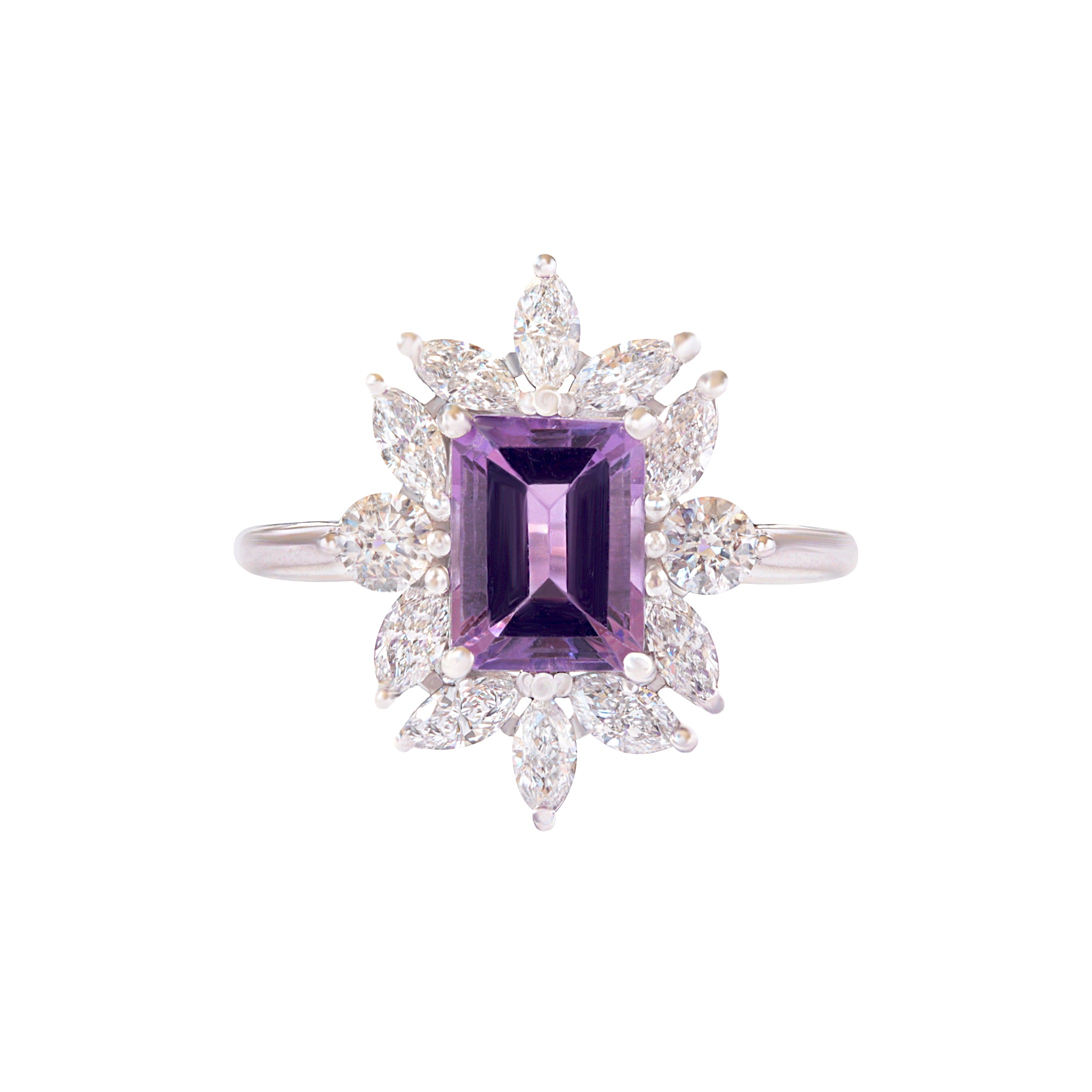 emerald cut amethyst ring