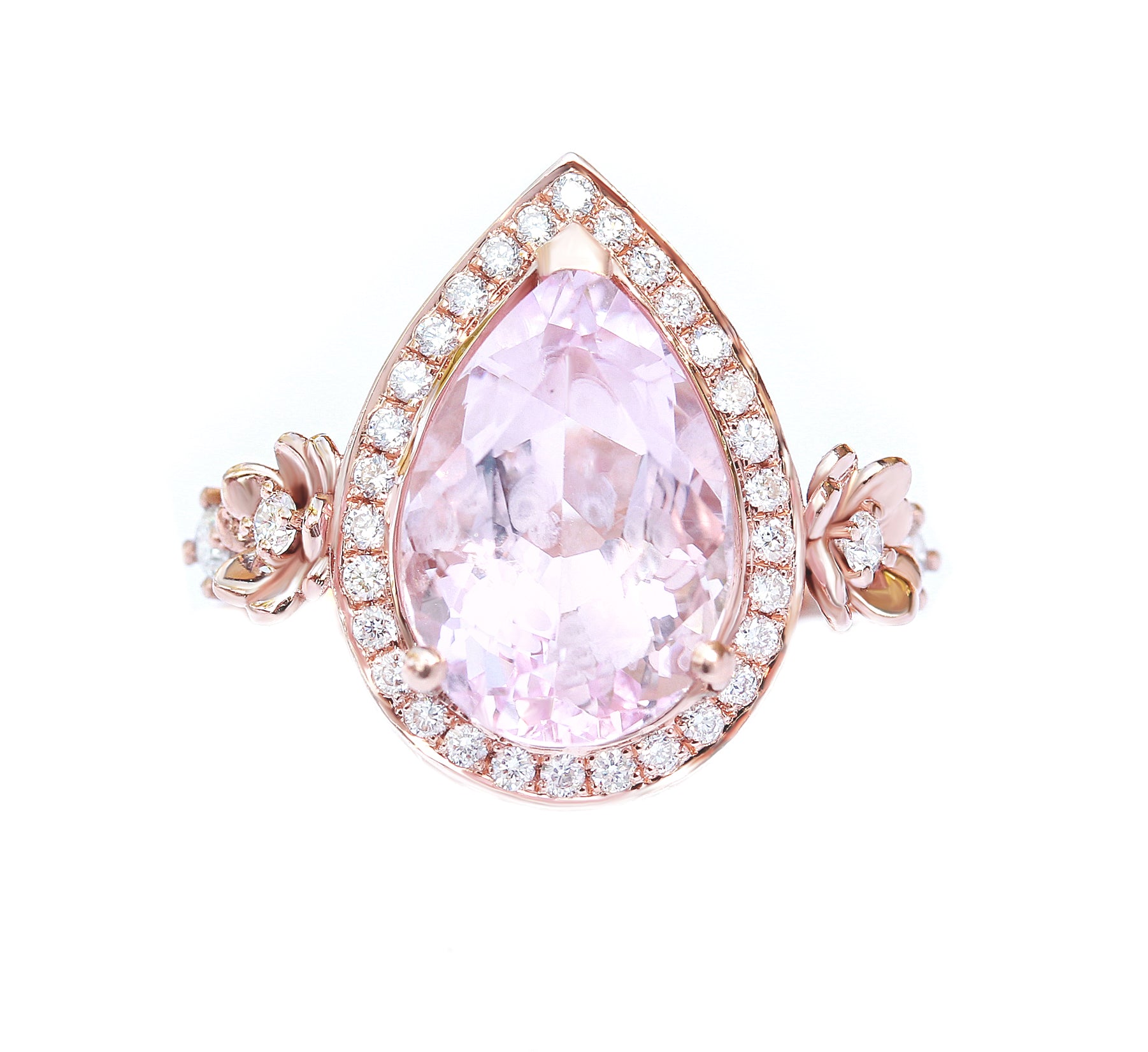 Big Pear Morganite & Diamond Engagement Ring, Antheia ♥