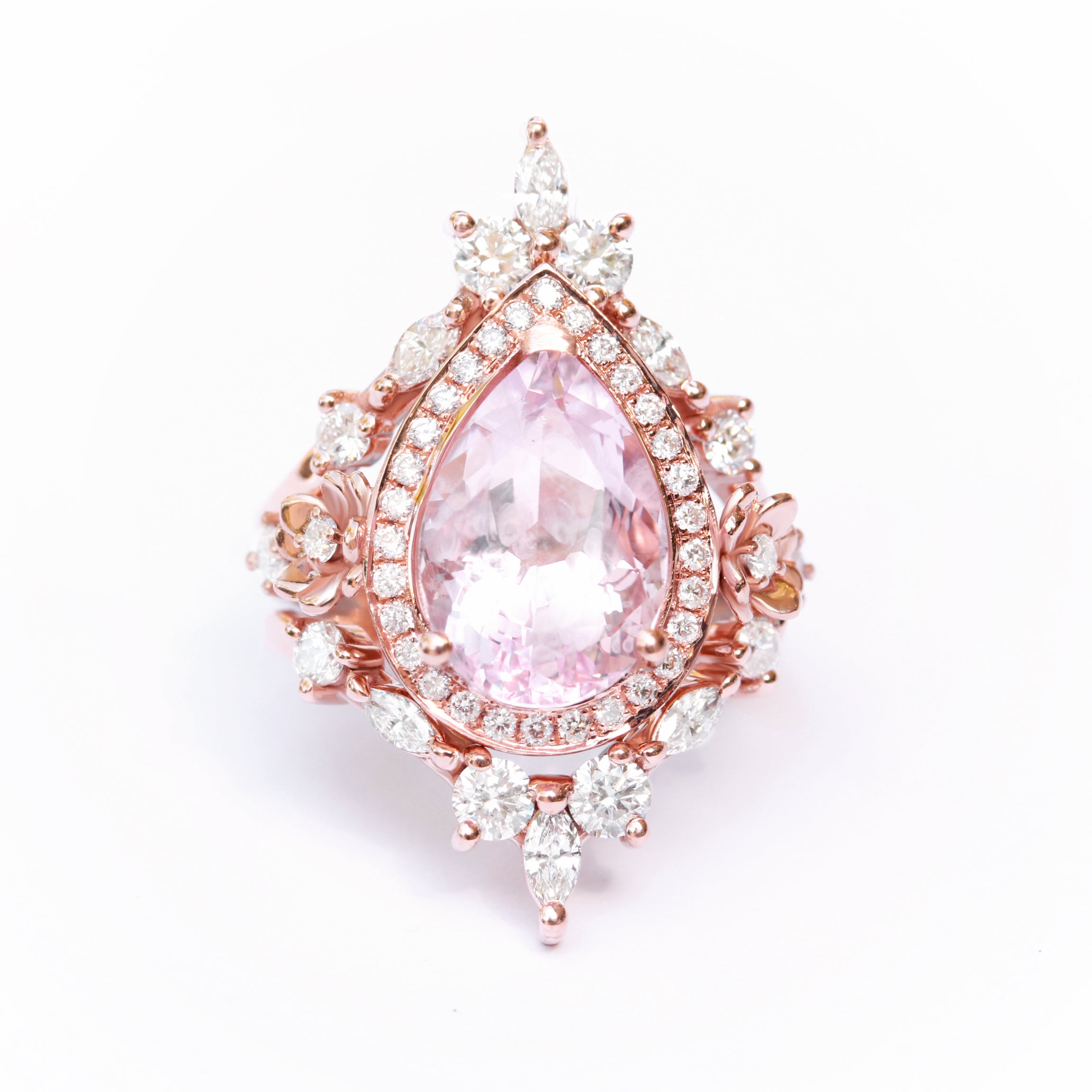 Big Pear Morganite & Diamond Engagement Ring, Antheia ♥
